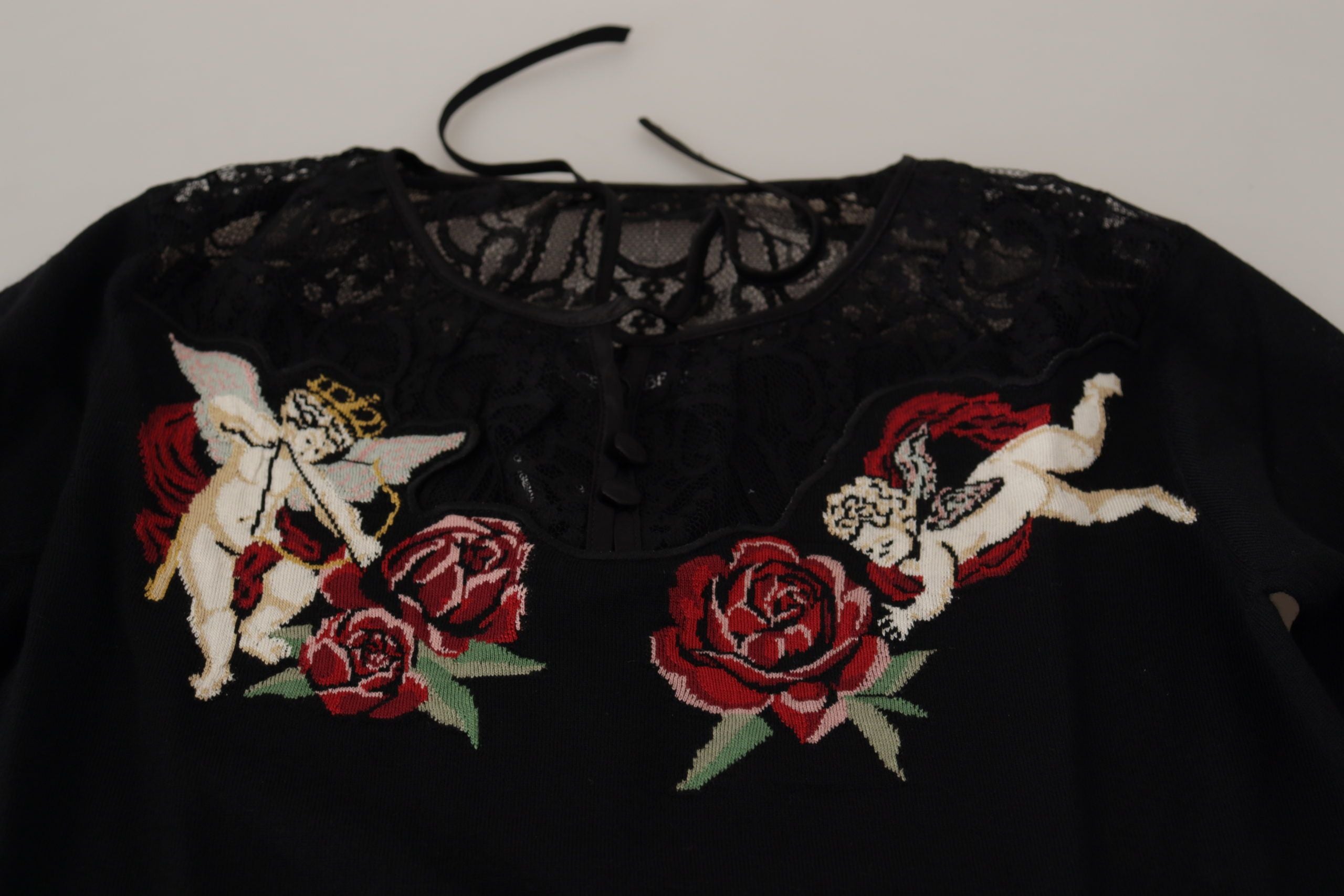 Zwarte kanten Angel Roses Cardigan Trui