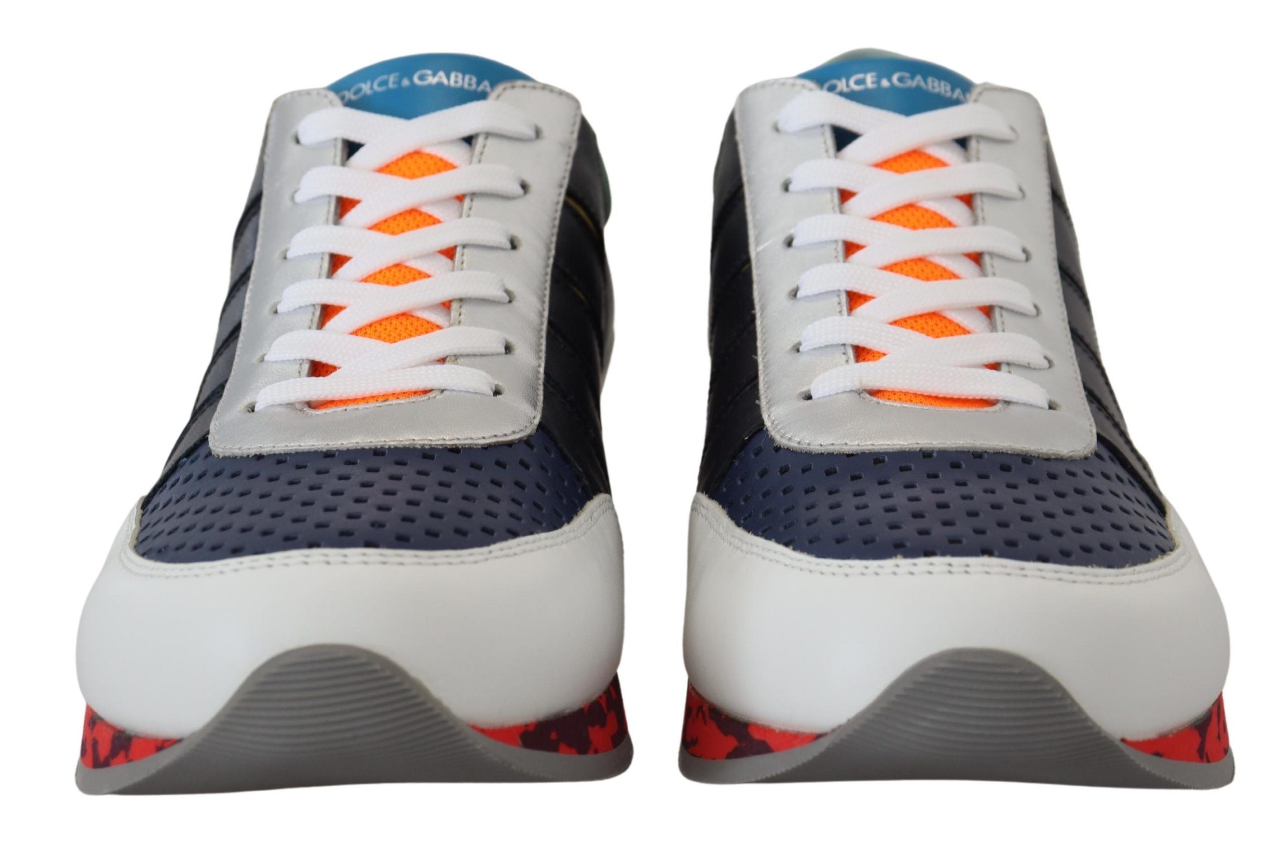 Veelkleurige leren sportschoenen met lage bovenkant