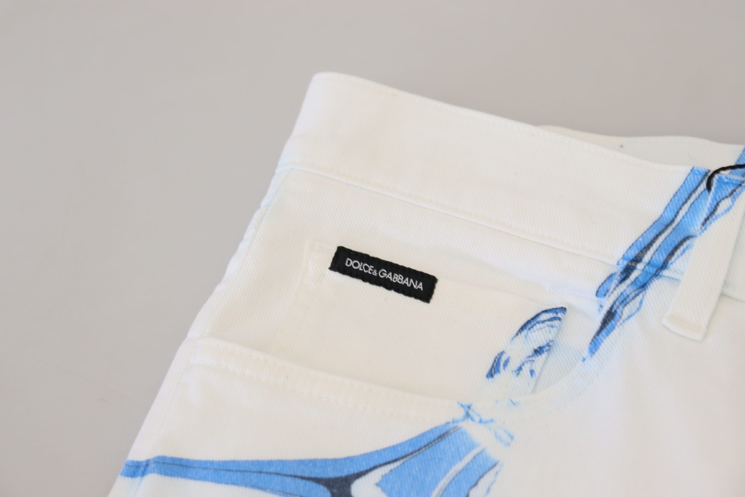 Witte blauwe denim katoenen jeans stretch skinny fit broek