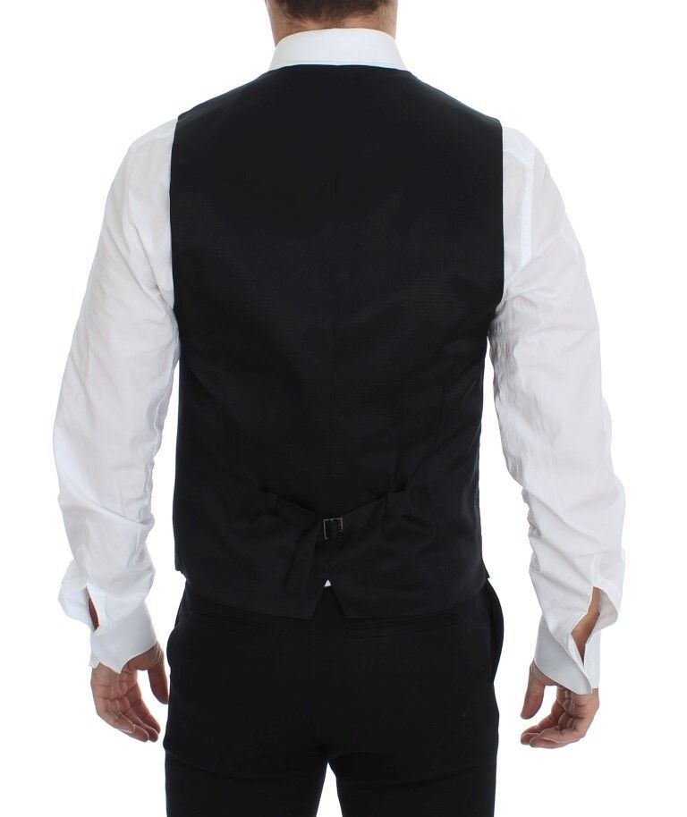 Grijze wollen formele jurk vest gilet weste