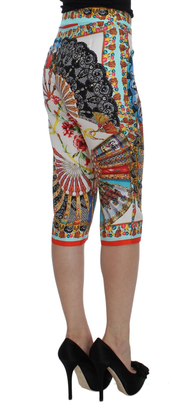 Multicolor Majolica Sicilië Zijden Broek