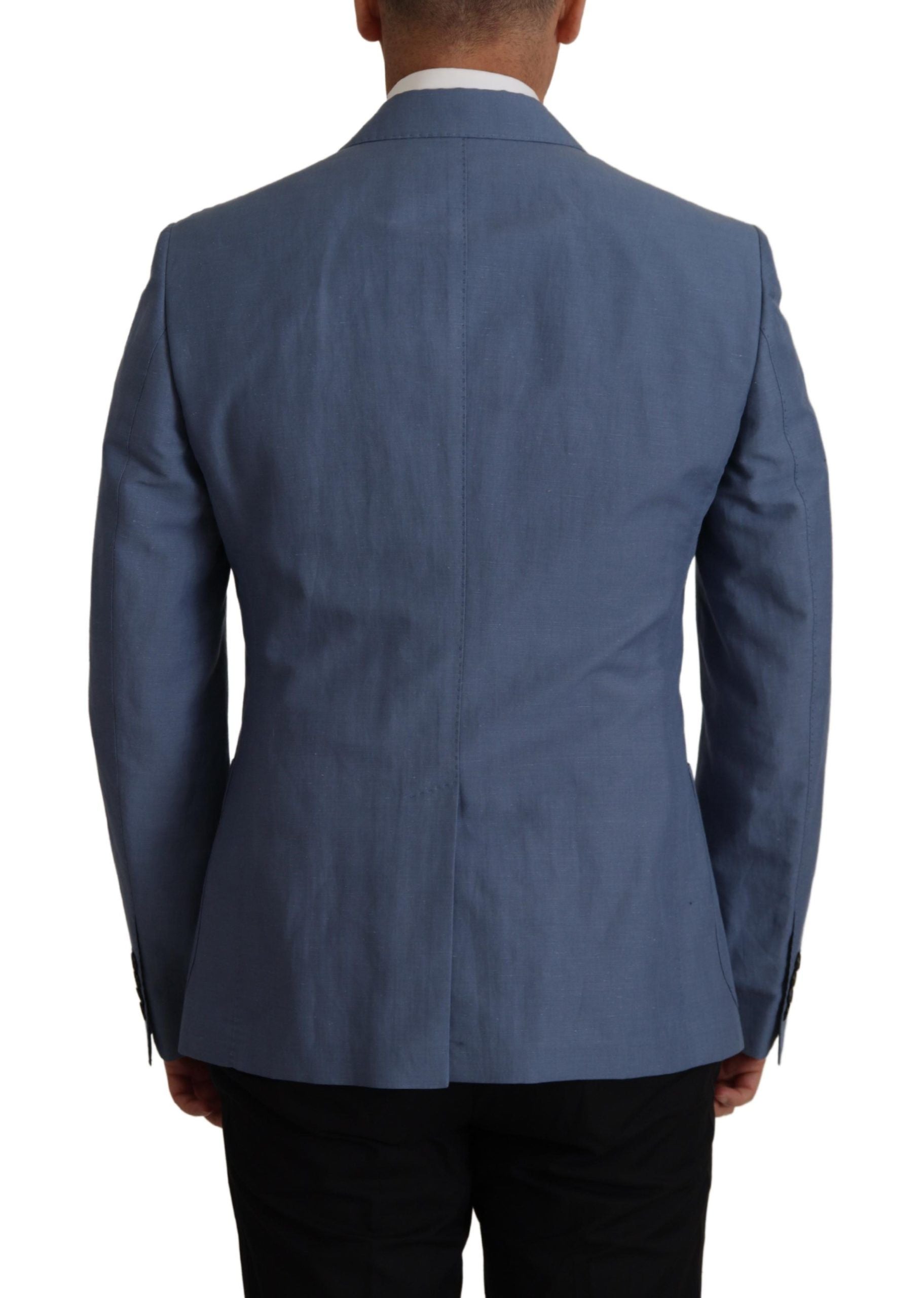 Blauwe enkelrijs blazer met logo