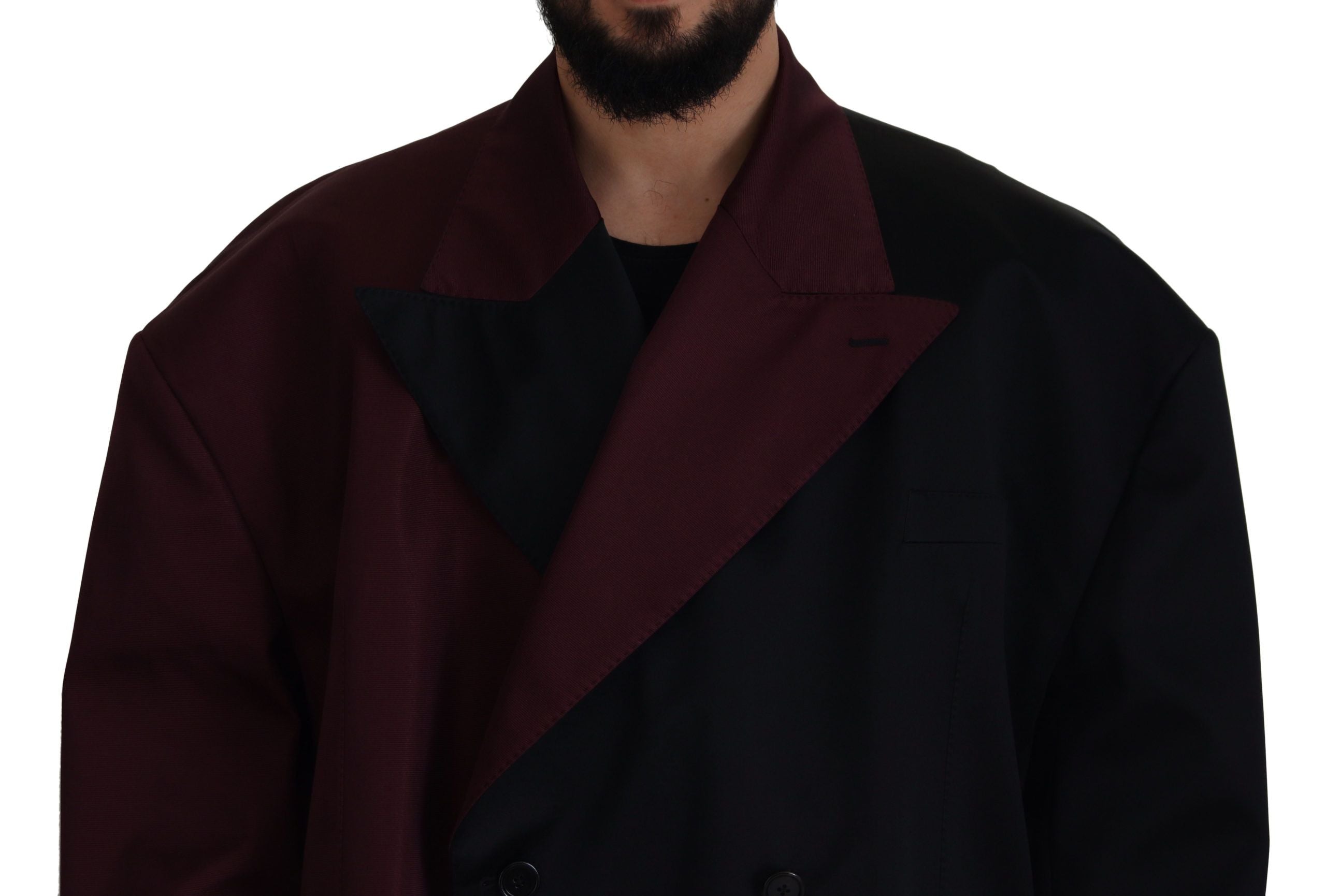 Bordeaux polyester dubbelrijs jasje