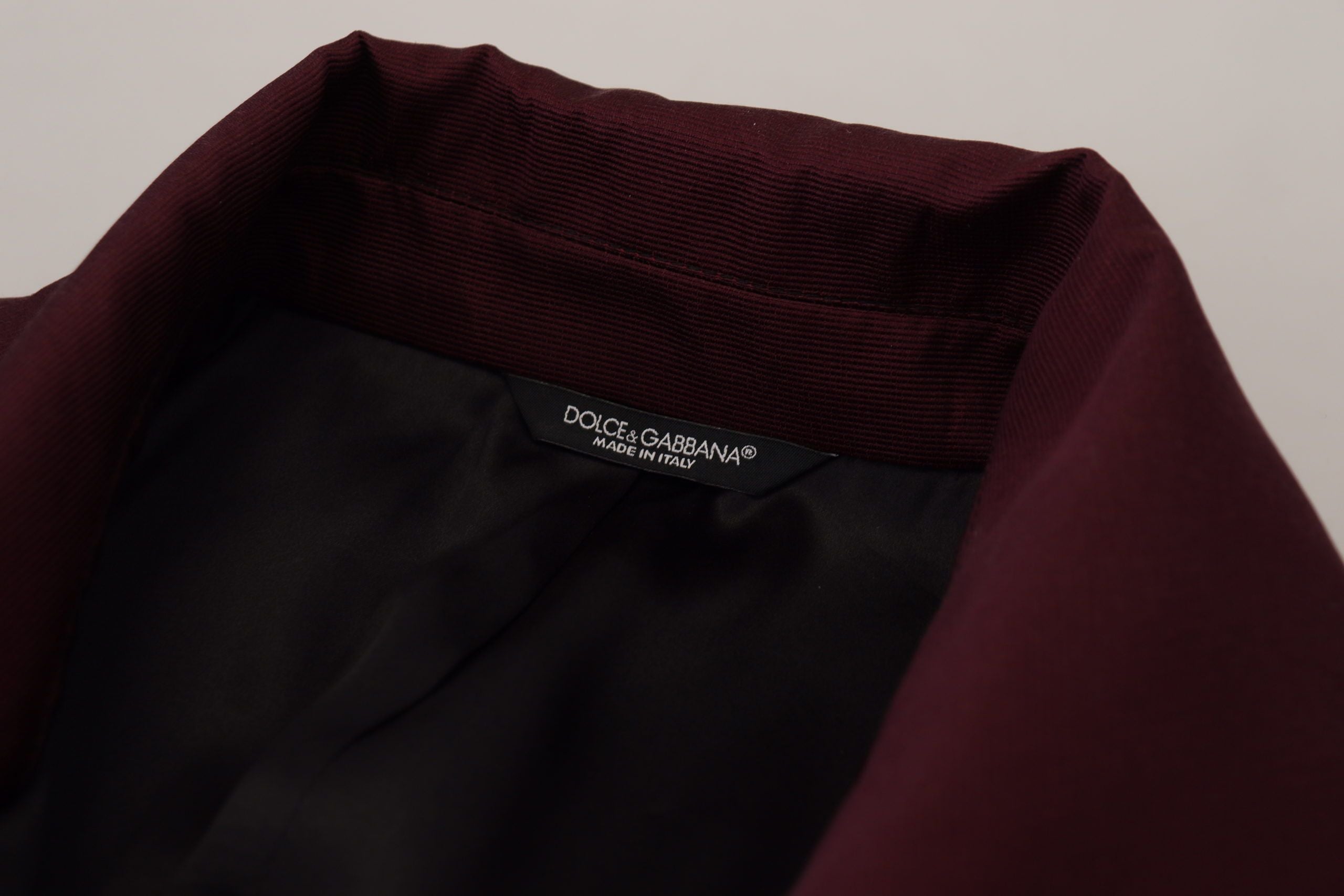 Bordeaux polyester dubbelrijs jasje