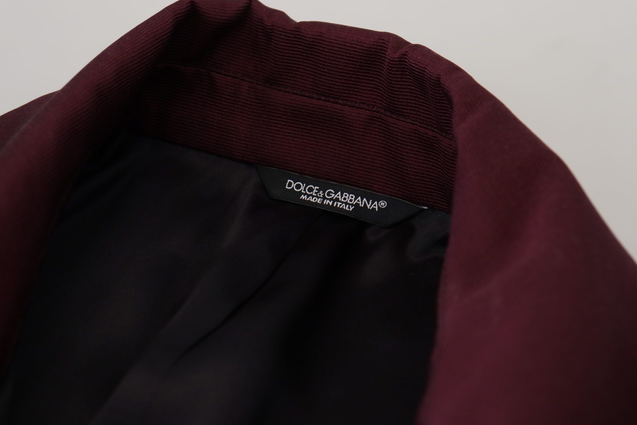 Bordeaux polyester dubbelrijs jasje