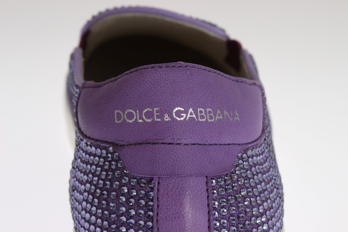 Paarse sneakers met strass canvas logo