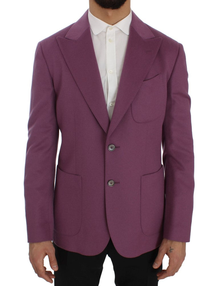 Paarse kasjmier slim fit blazerjas