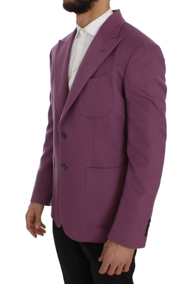 Paarse kasjmier slim fit blazerjas