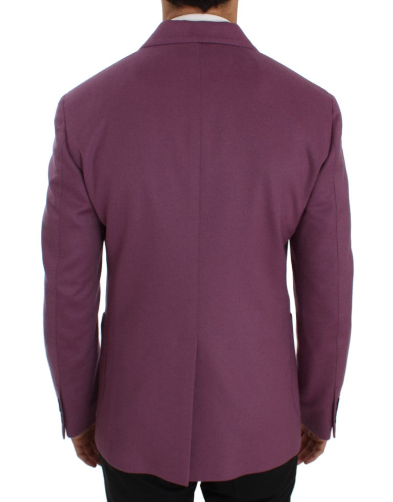 Paarse kasjmier slim fit blazerjas