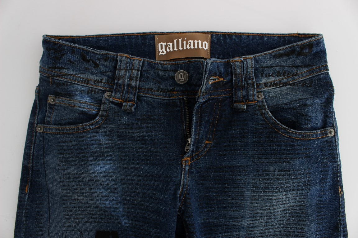 Blue Wash Katoenmix Slim Fit Bootcut Jeans