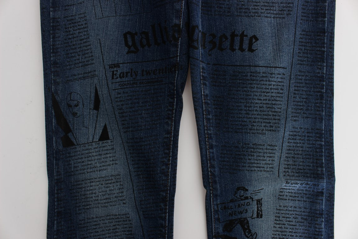 Blue Wash Katoenmix Slim Fit Bootcut Jeans