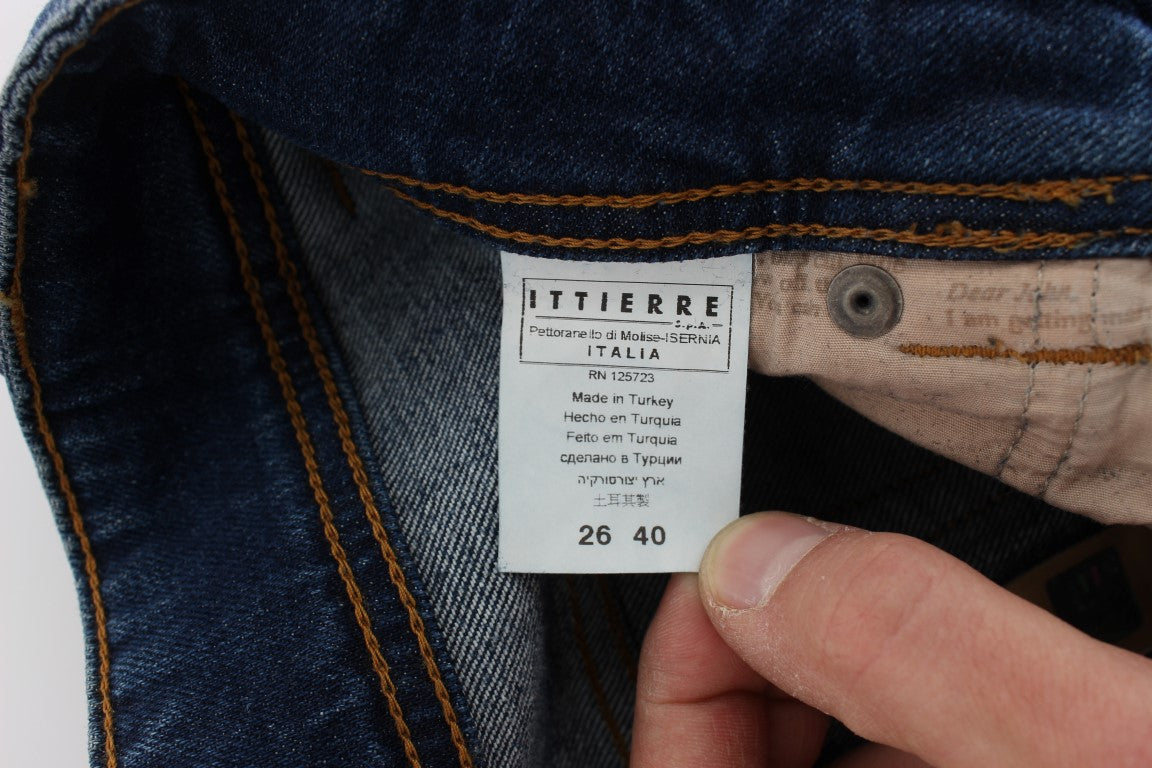 Blue Wash Katoenmix Slim Fit Bootcut Jeans