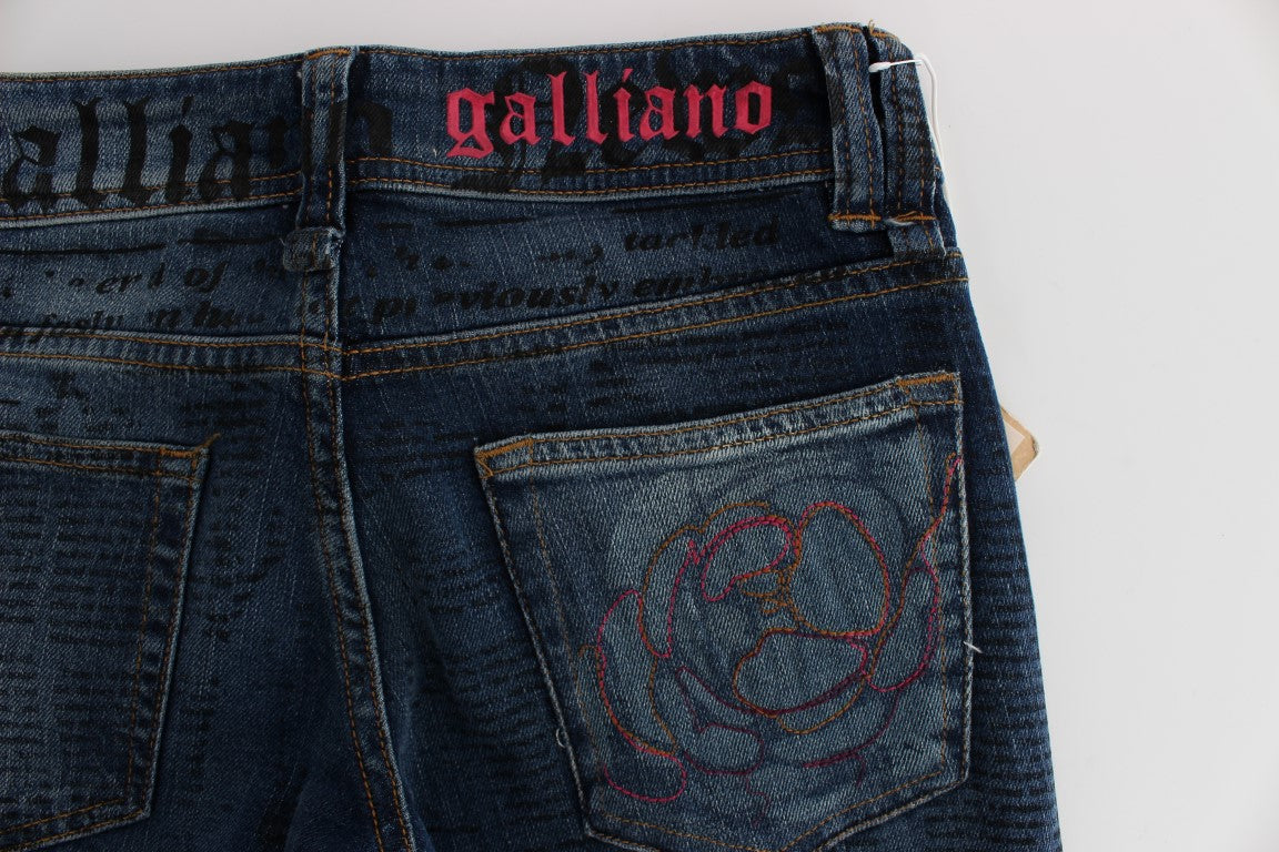 Blue Wash Katoenmix Slim Fit Bootcut Jeans