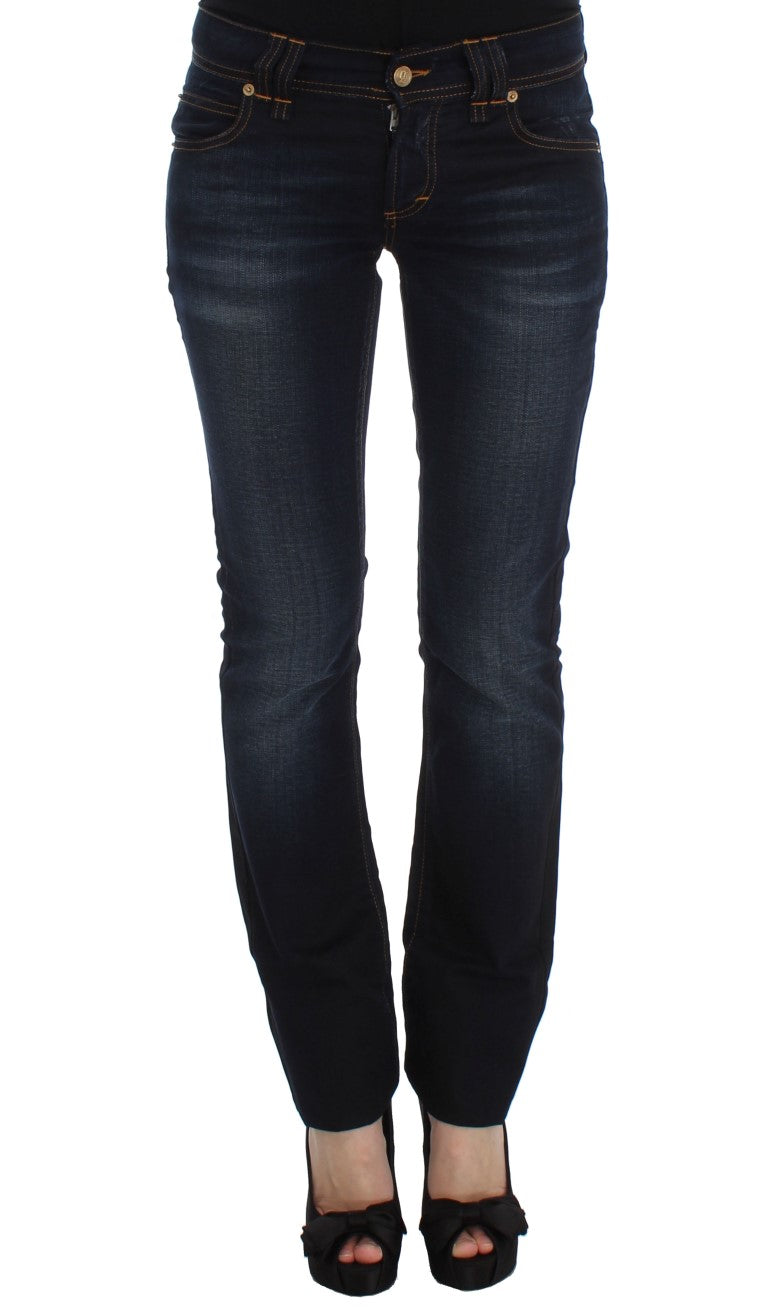 Blauwe katoenen slim fit jeans