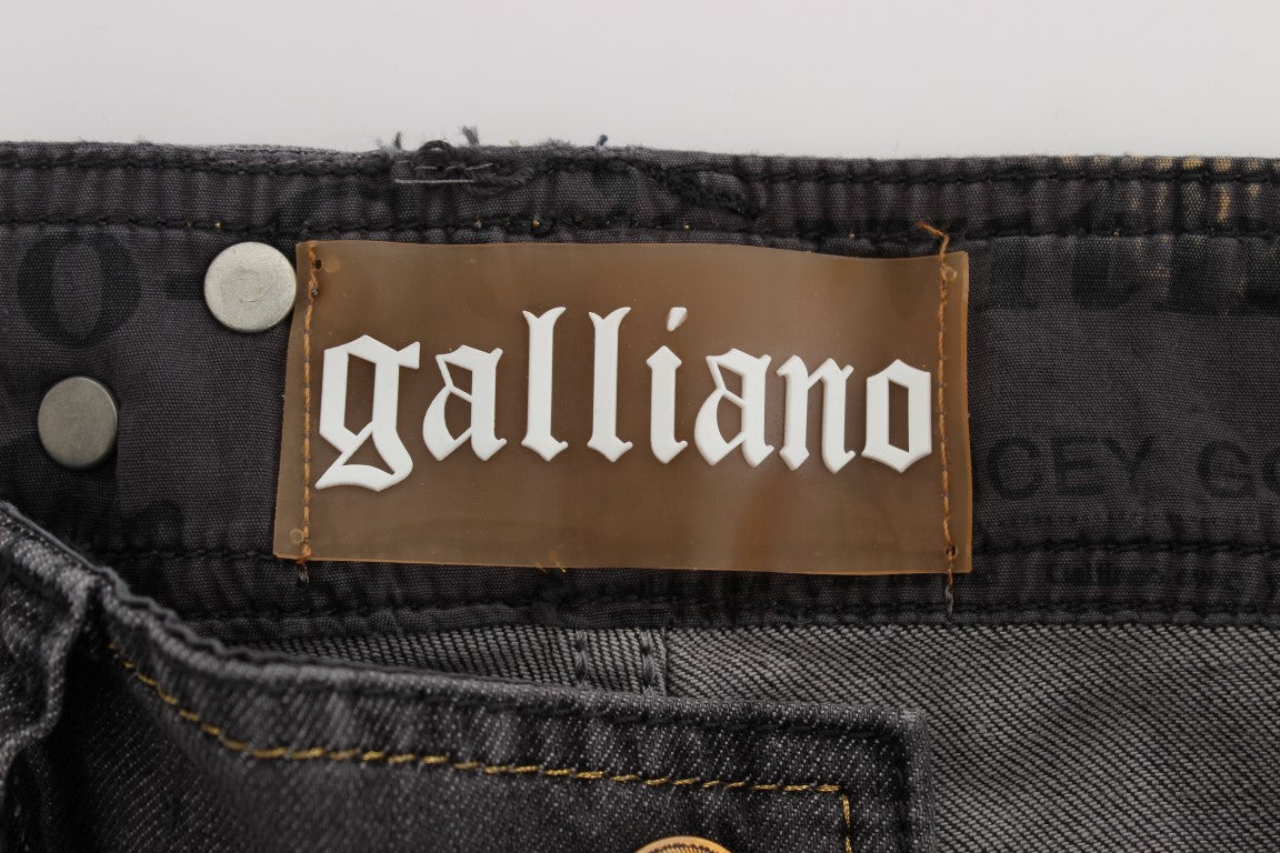 Grijs gewassen katoenmix slim fit stretch jeans