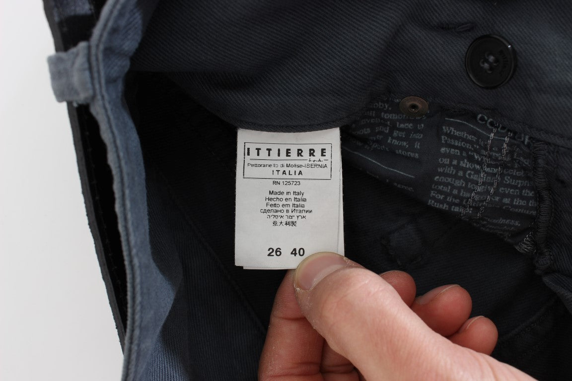 Blauwe jeans met hoge taille en een slim fit van katoenmix