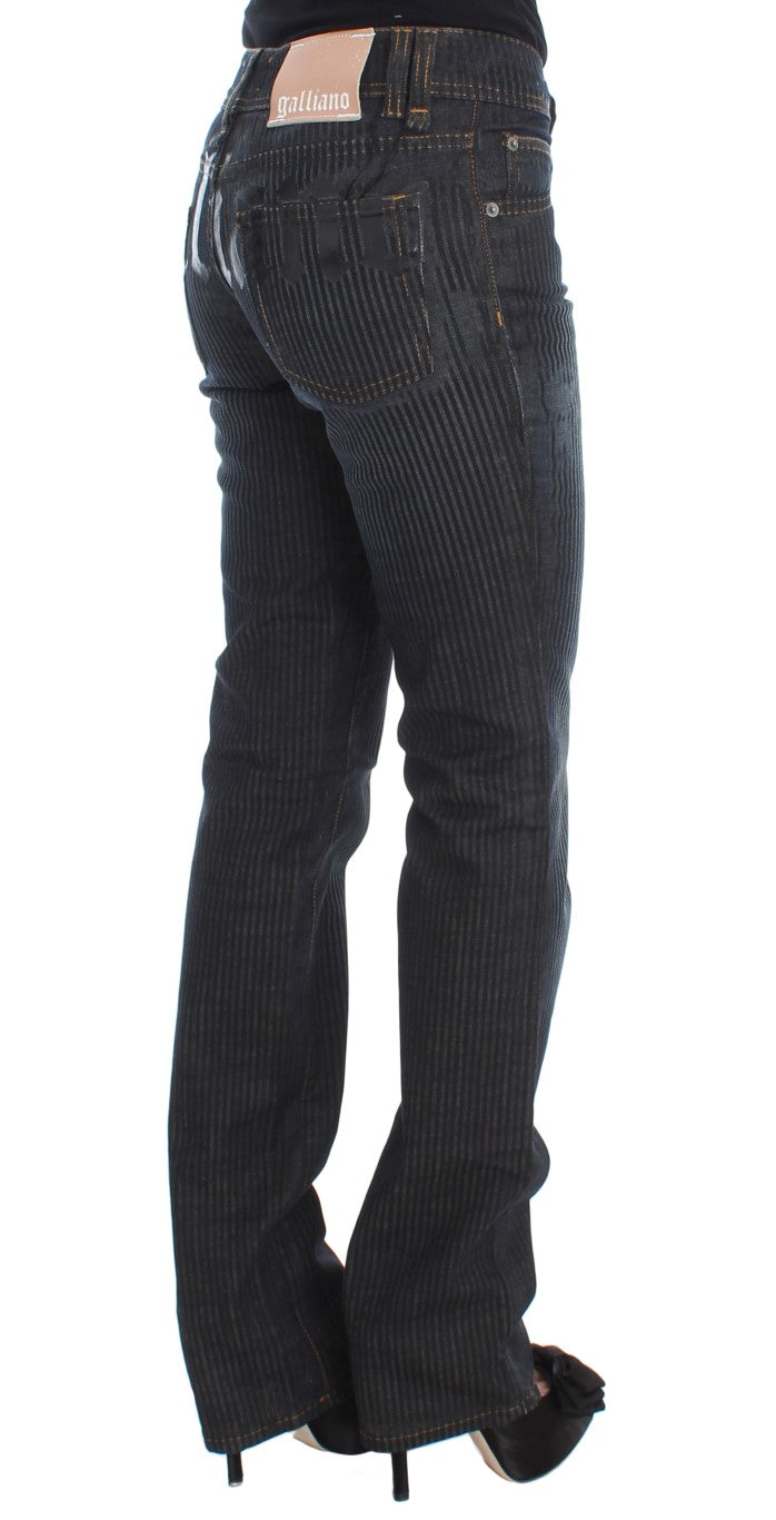 Blue Wash Katoenmix Slim Fit Bootcut Jeans