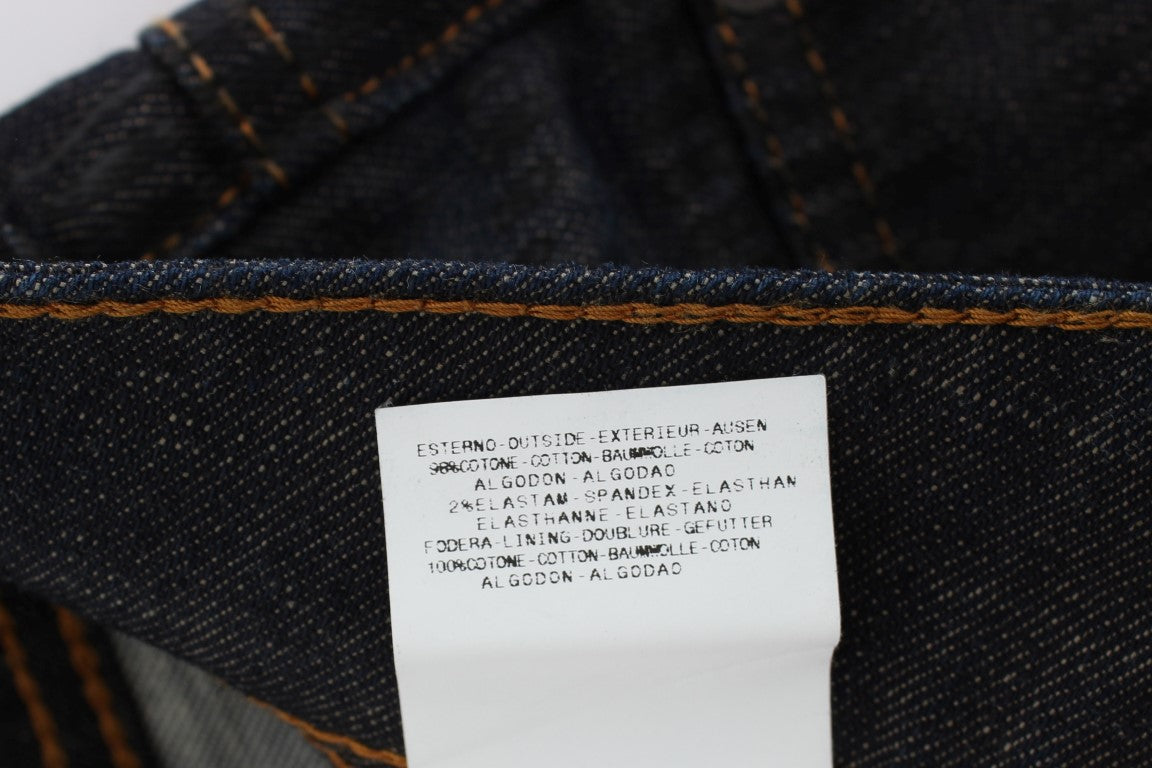 Blue Wash Katoenmix Slim Fit Bootcut Jeans