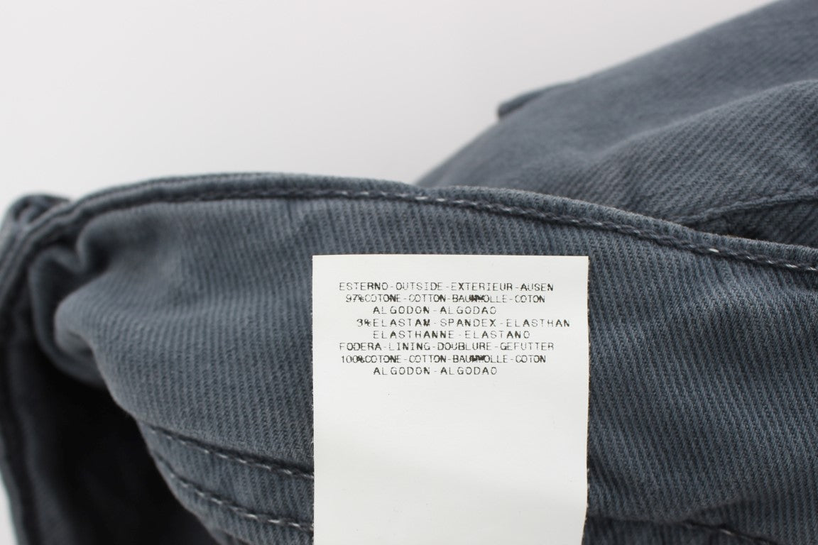 Blauwe katoenmix slim fit bootcut jeans