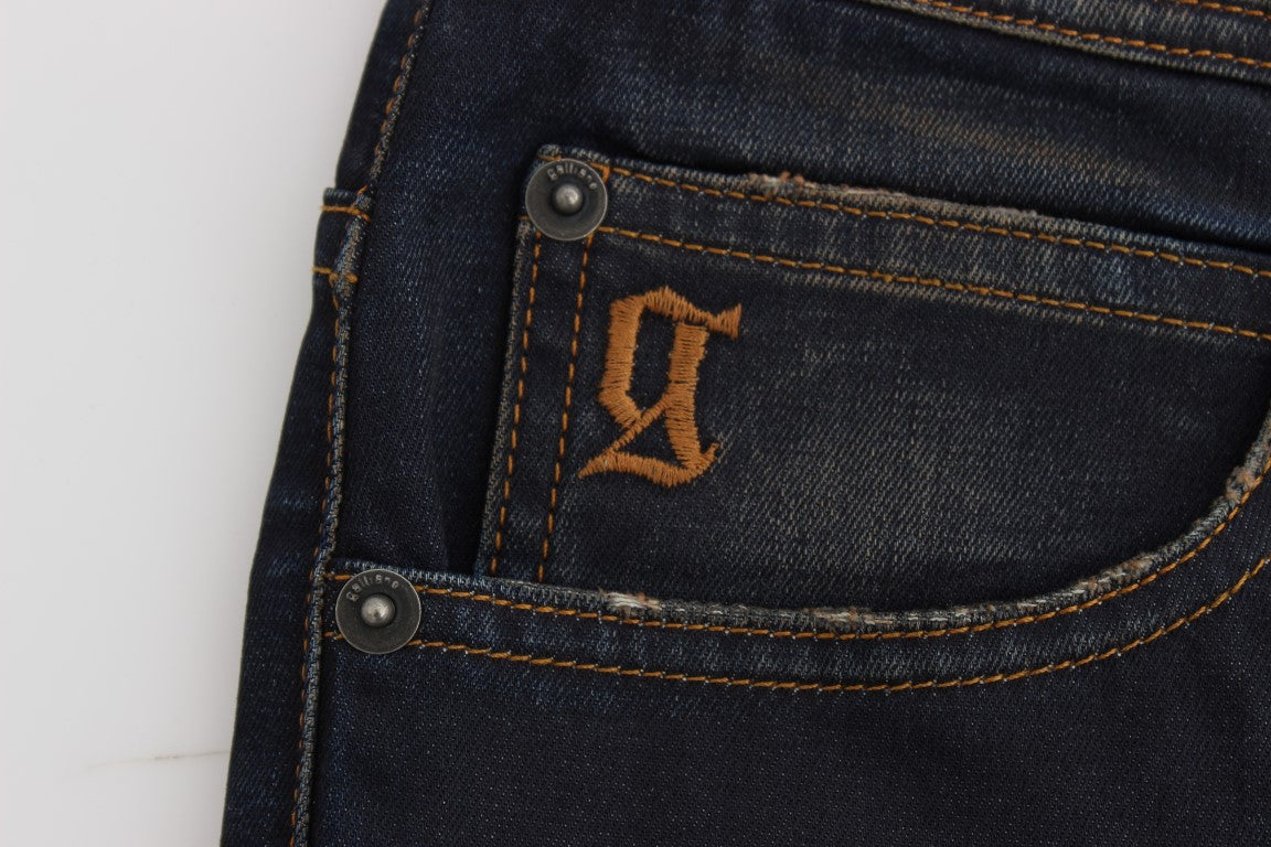 Boyfriend Fit Jeans met blauwe wassing van katoenmix