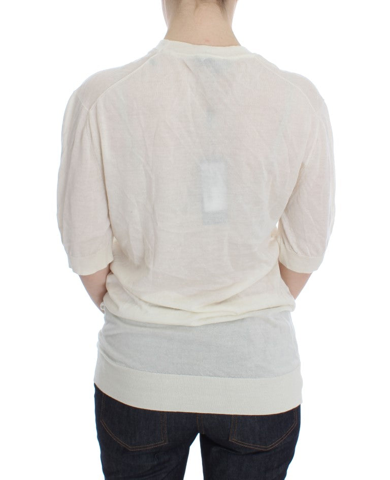 Witte 100% kasjmier trui