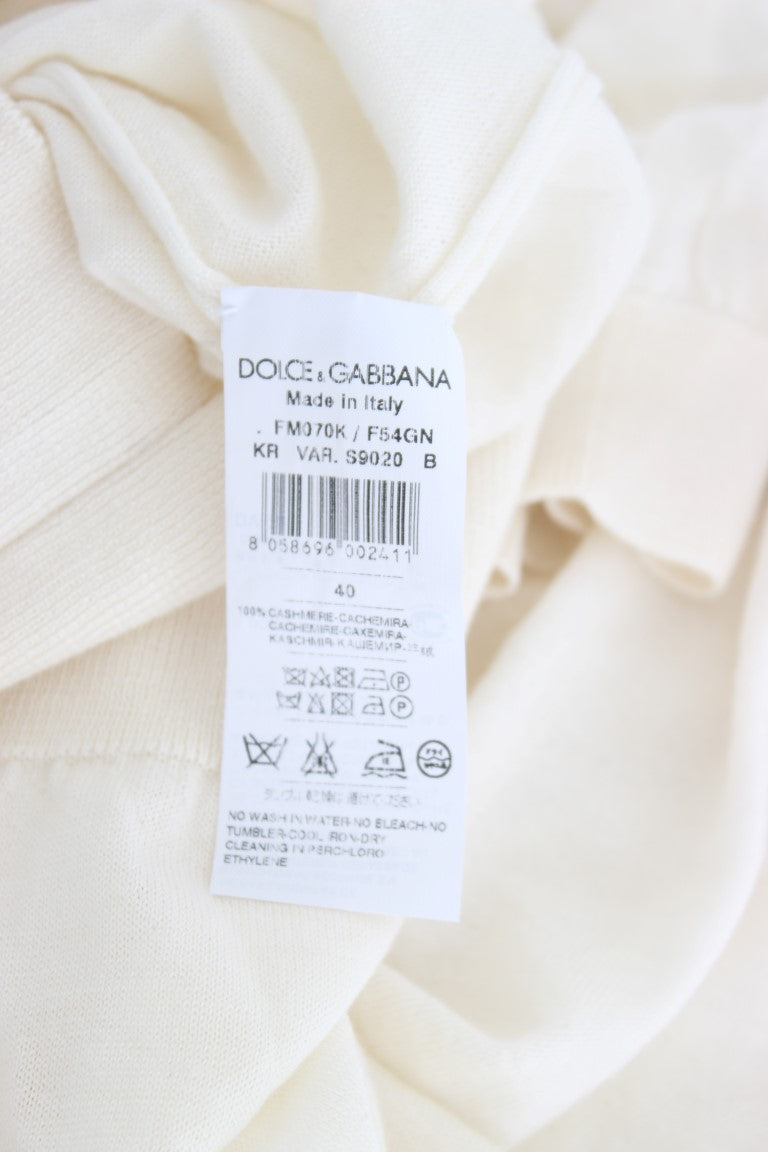 Witte 100% kasjmier trui