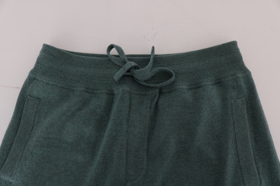 Groene kasjmier trainingsbroek