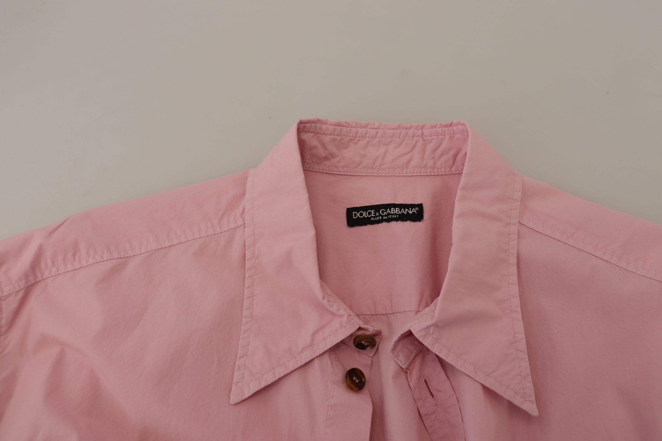 Roze casual overhemd met lange mouwen en knoopjes