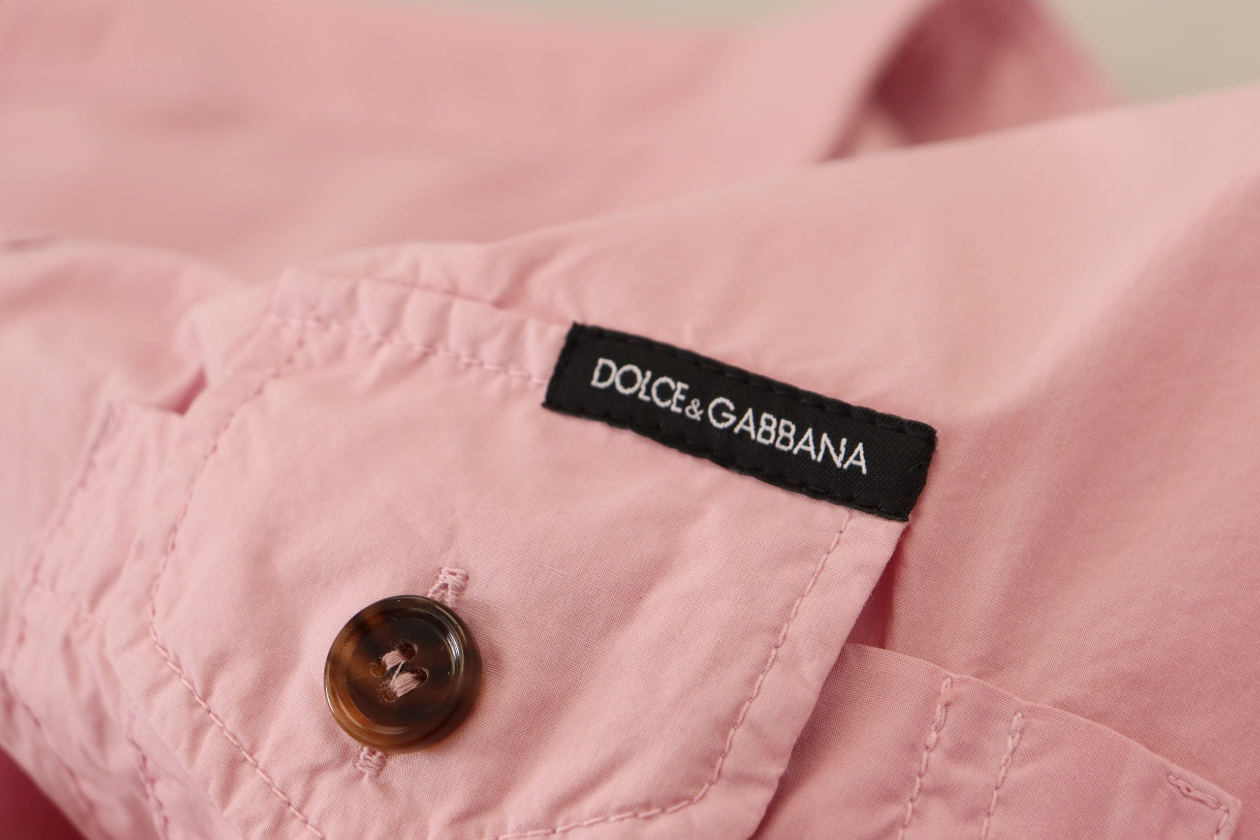 Roze casual overhemd met lange mouwen en knoopjes