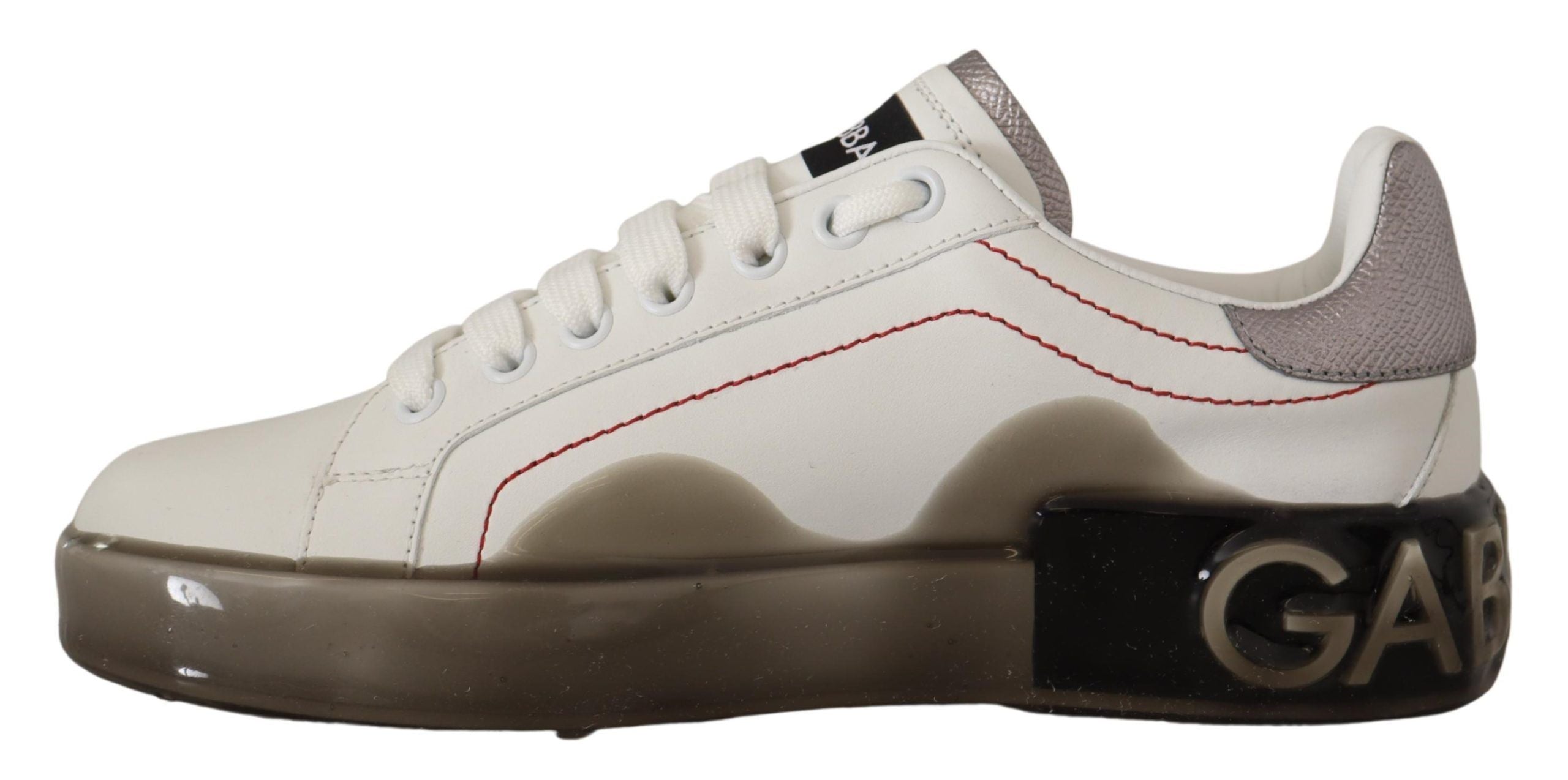 Witte leren schoenen dames logo Portofino sneakers