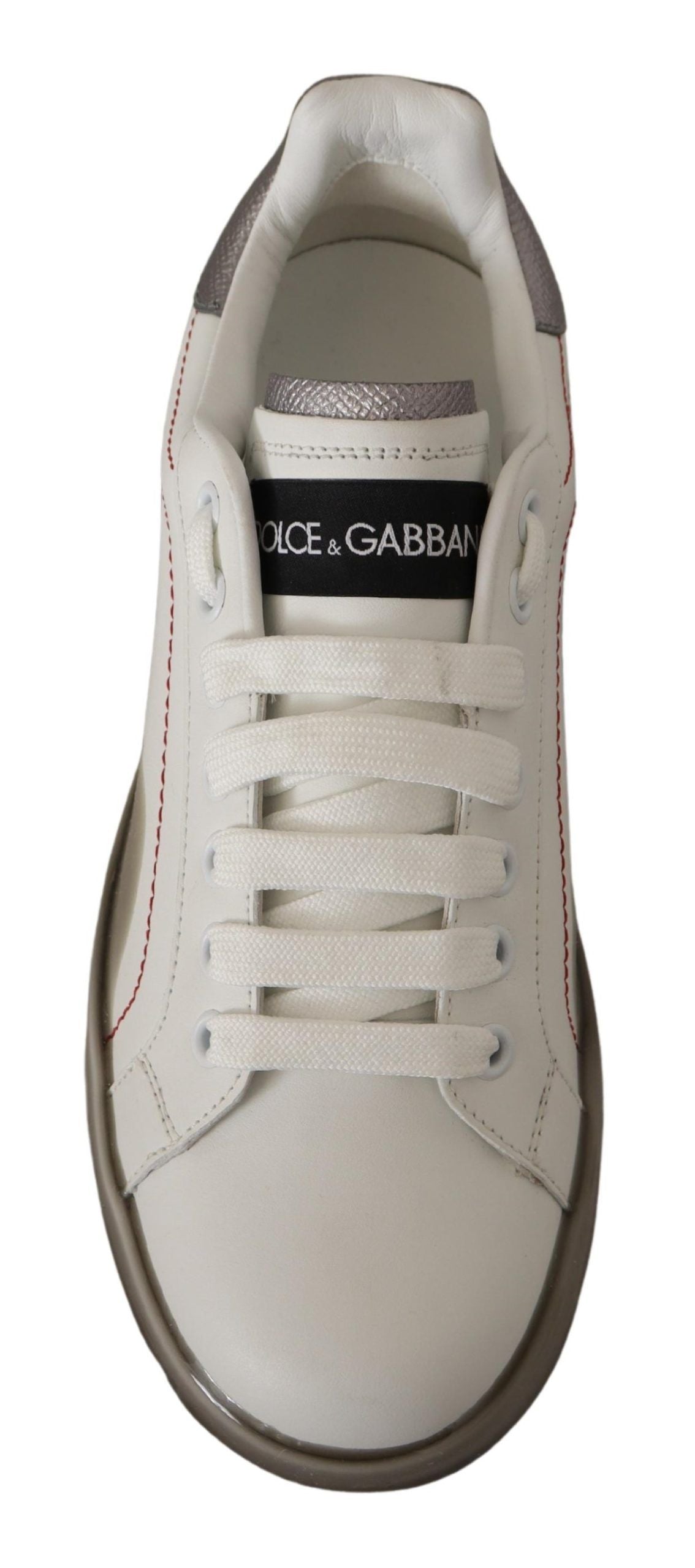 Witte leren schoenen dames logo Portofino sneakers