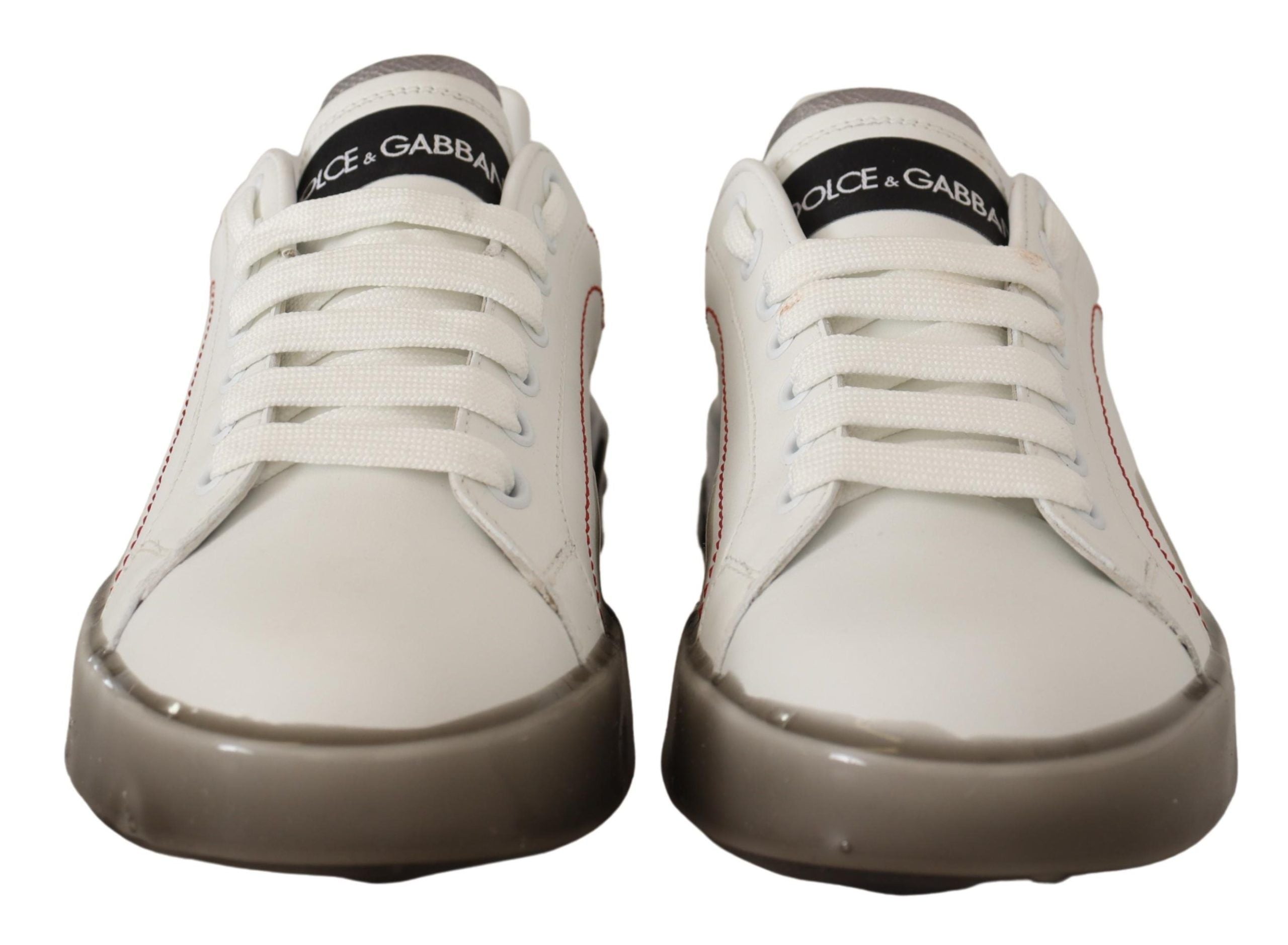 Witte leren schoenen dames logo Portofino sneakers