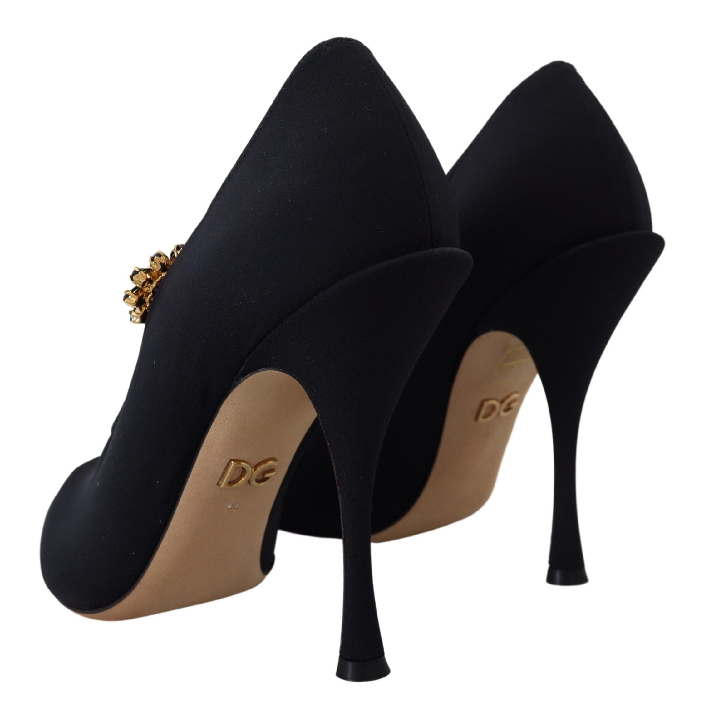 Zwarte sokken stretch kristal pumps schoenen