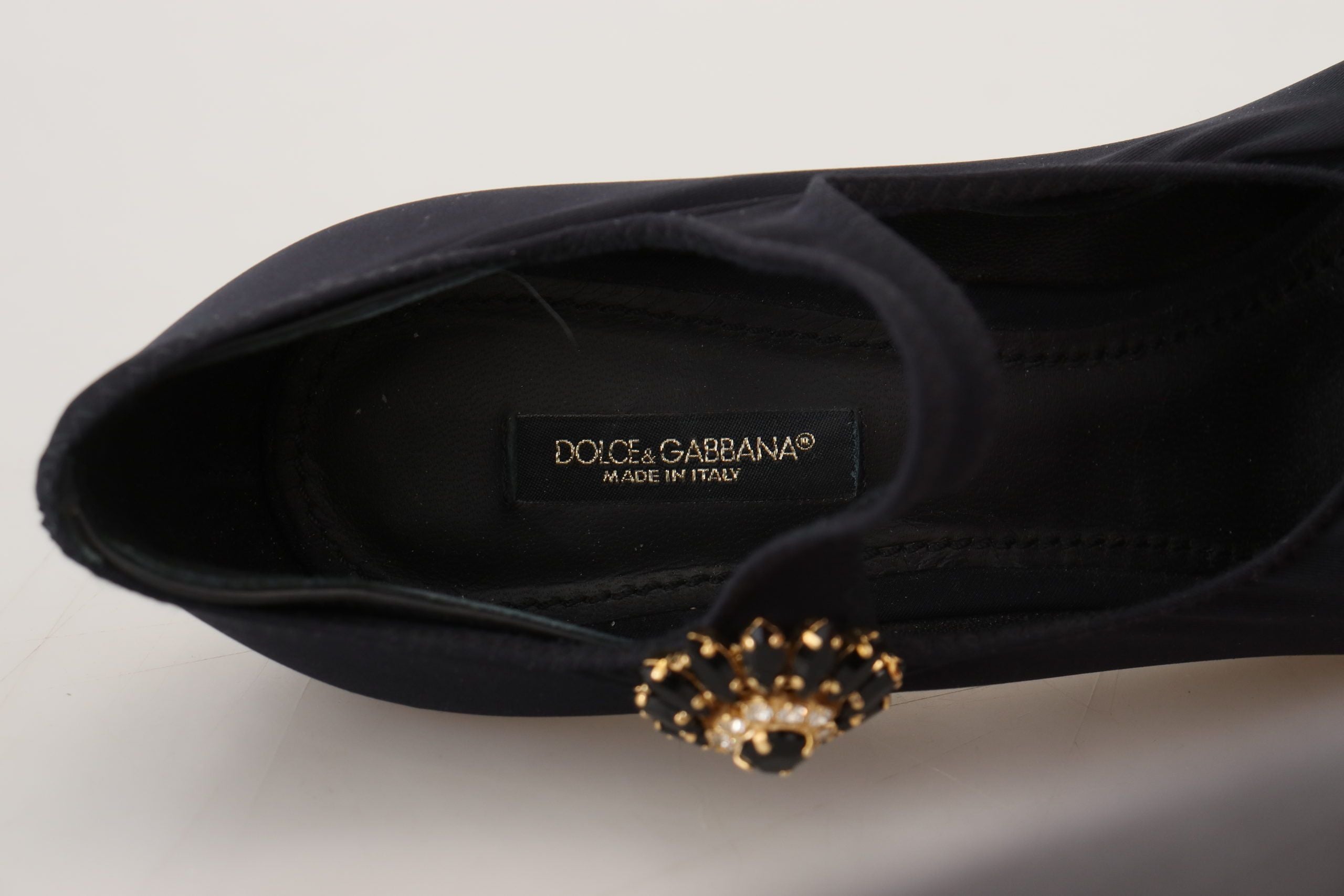 Zwarte sokken stretch kristal pumps schoenen