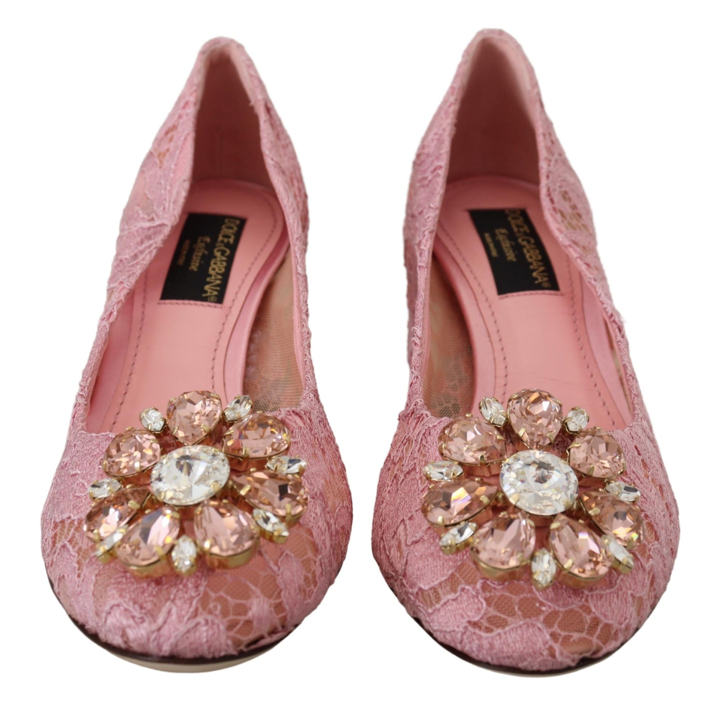 Roze Taormina Lace Crystal Pumps Pastel Schoenen