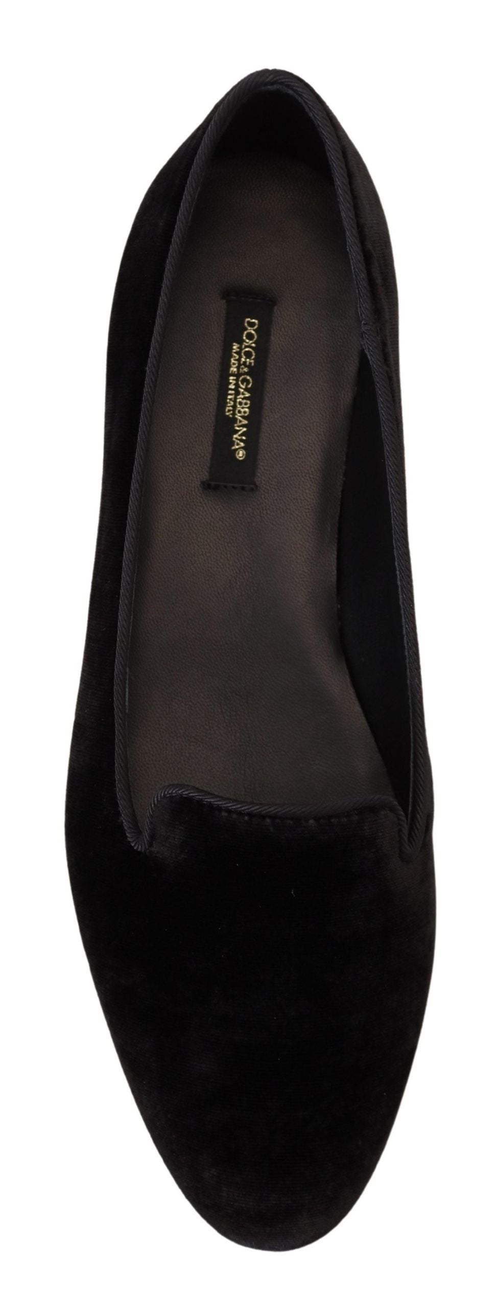Zwarte fluwelen instappers, loafers en platte schoenen