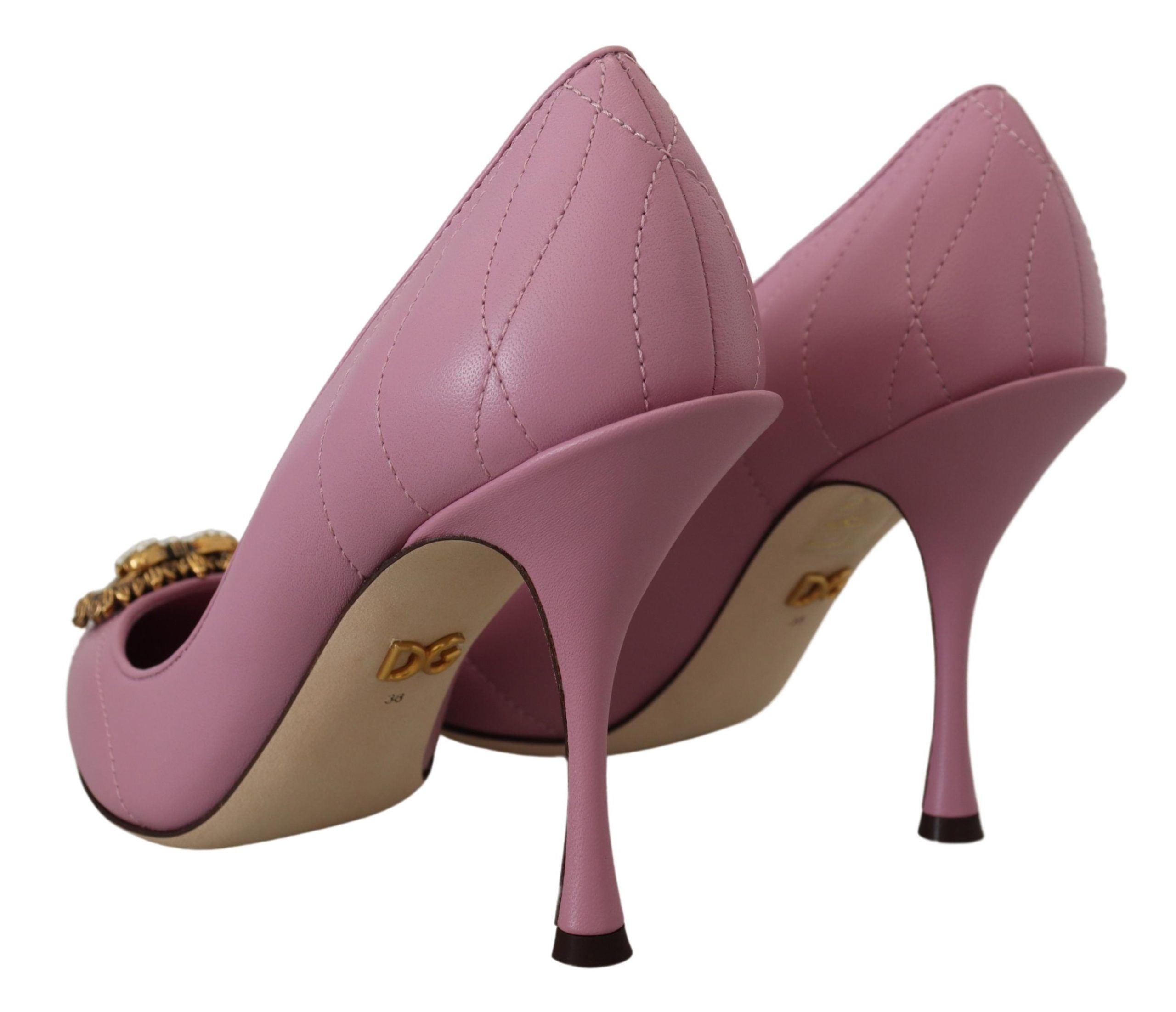 Roze leren hart DEVOTION hakken pumps schoenen