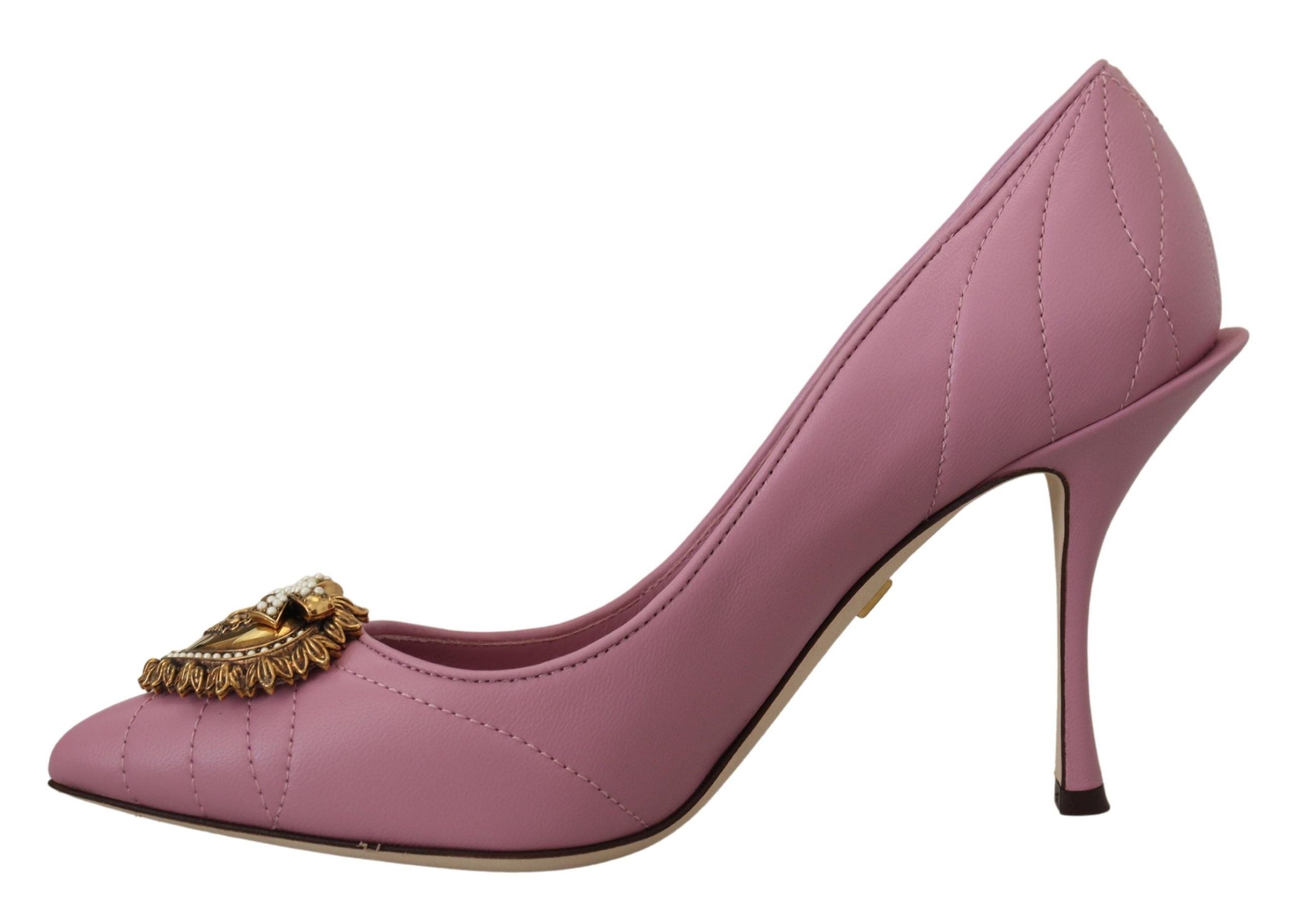 Roze leren hart DEVOTION hakken pumps schoenen
