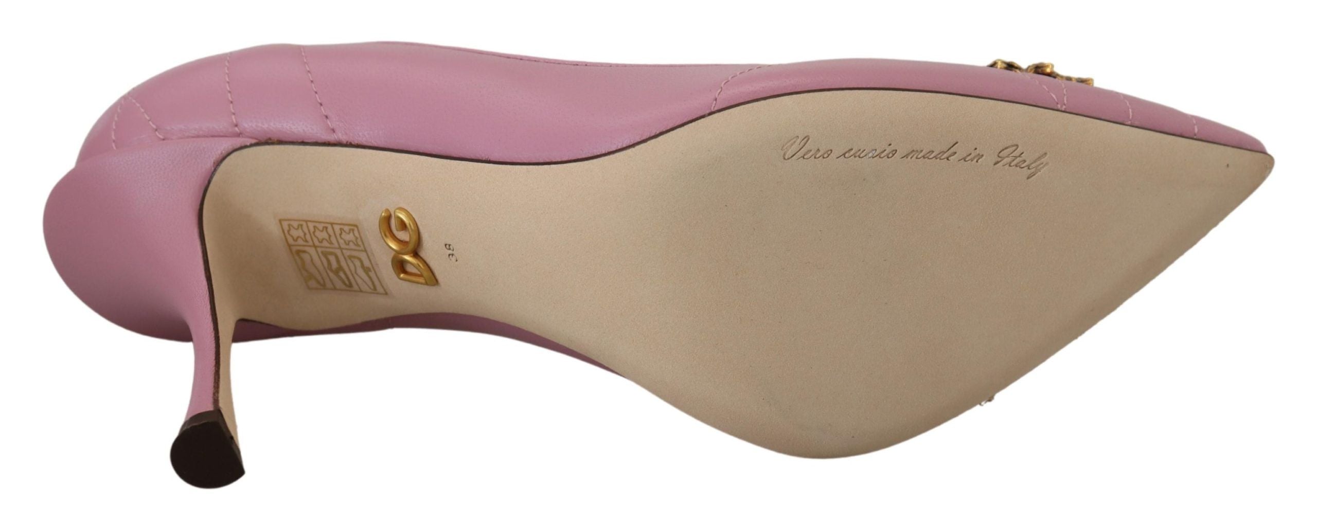 Roze leren hart DEVOTION hakken pumps schoenen