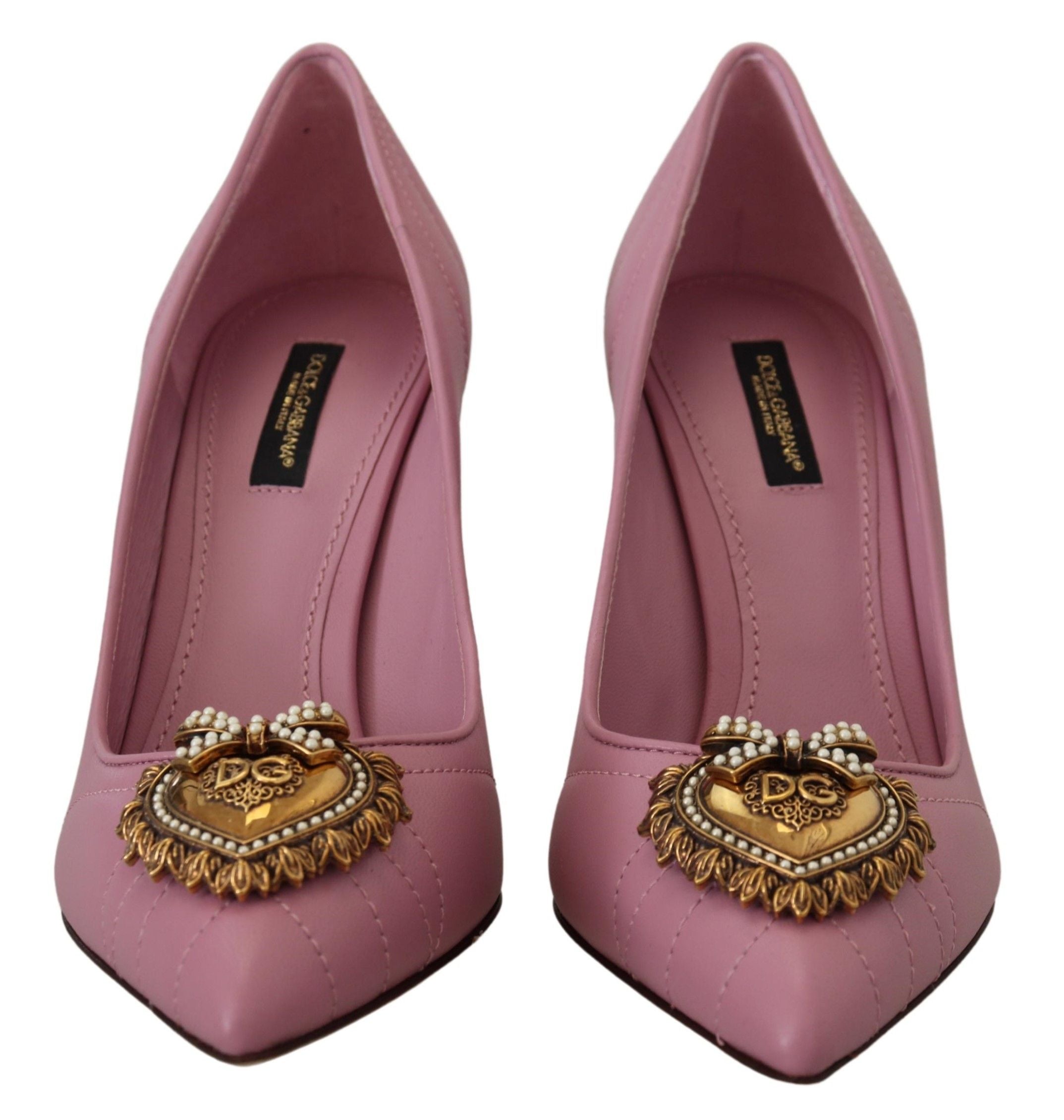 Roze leren hart DEVOTION hakken pumps schoenen