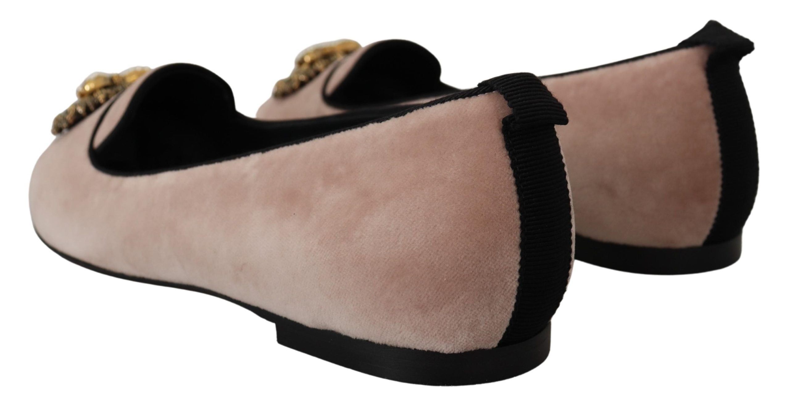 Roze fluwelen instappers, loafers en platte schoenen