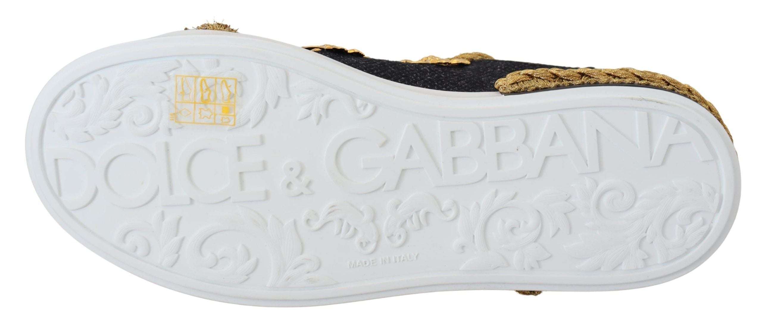 Zwarte gouden barokke Portofino leren sneakers