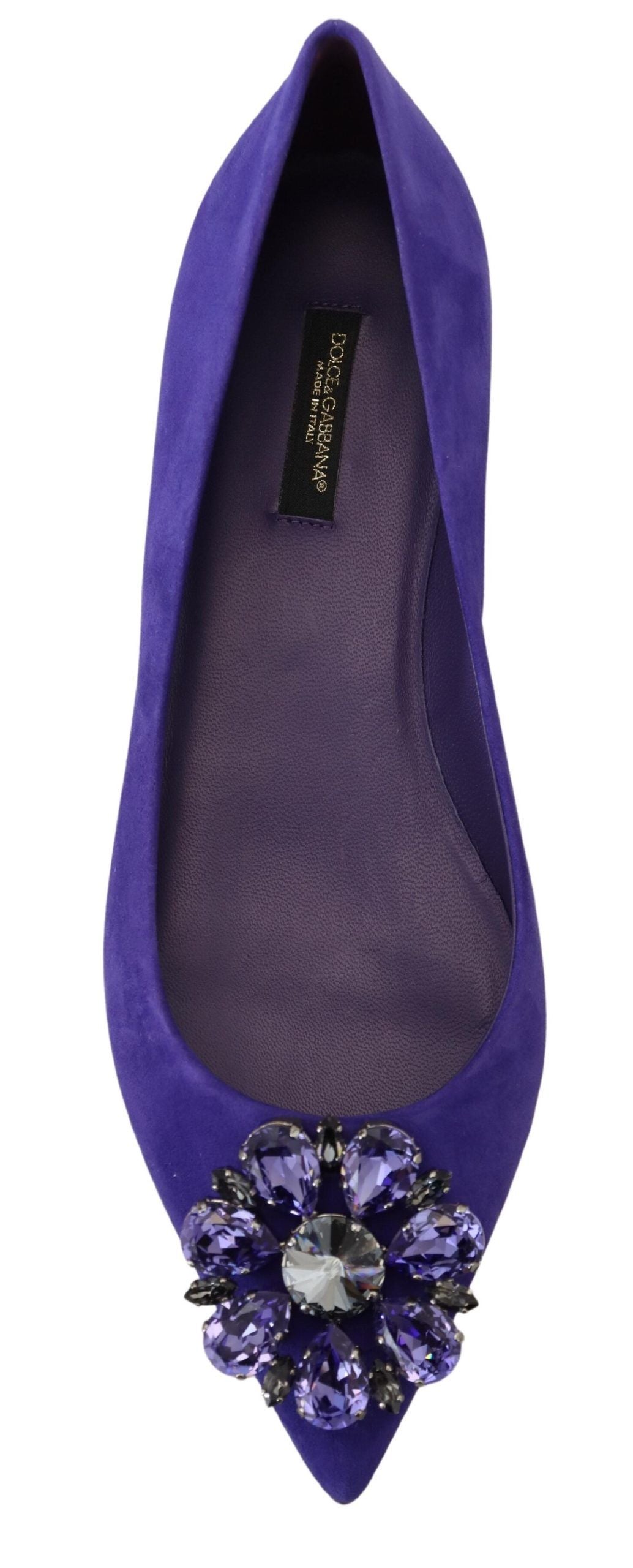 Paarse suède kristallen loafers flats schoenen