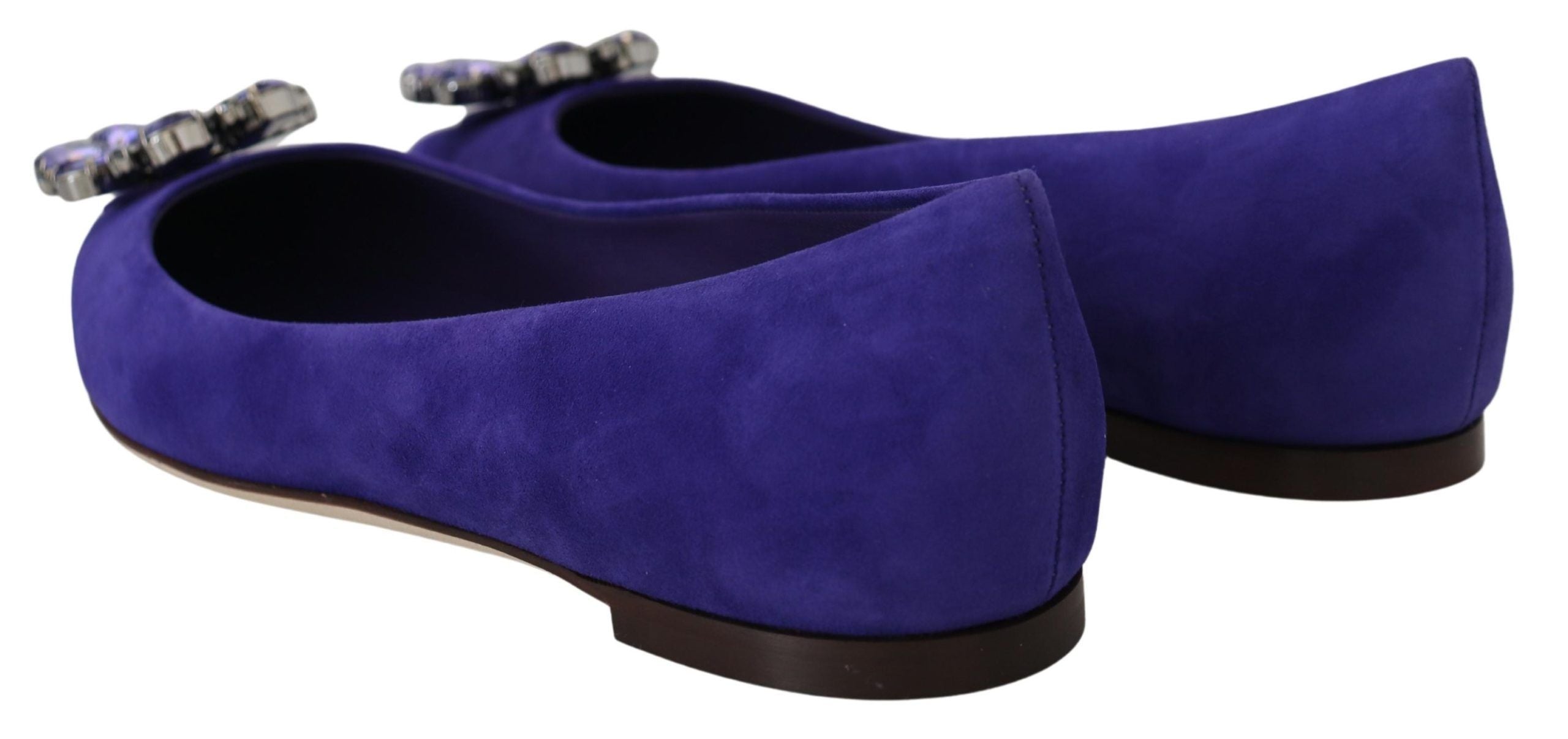 Paarse suède kristallen loafers flats schoenen