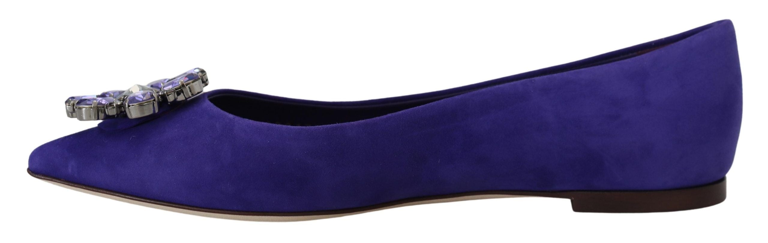 Paarse suède kristallen loafers flats schoenen