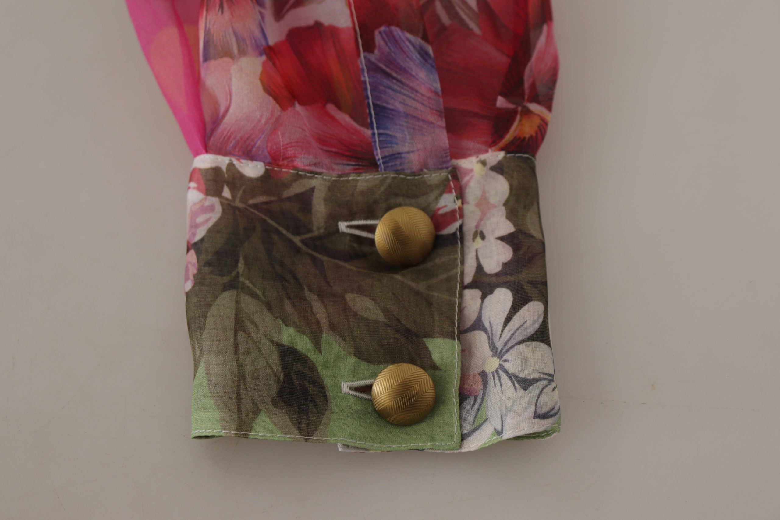 Veelkleurige Ascot kraag patchwork blouse top