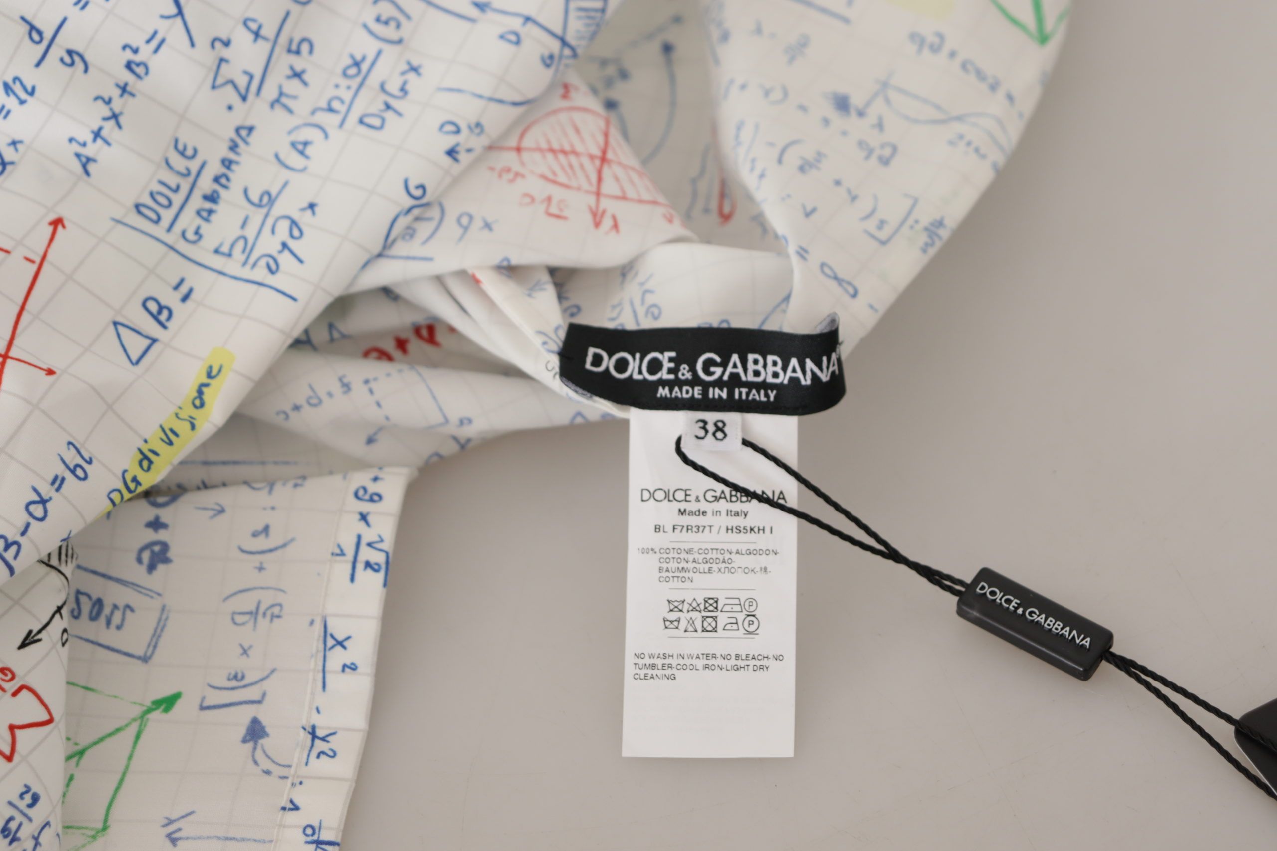 Witte katoenen top met korte mouwen en algebraprint