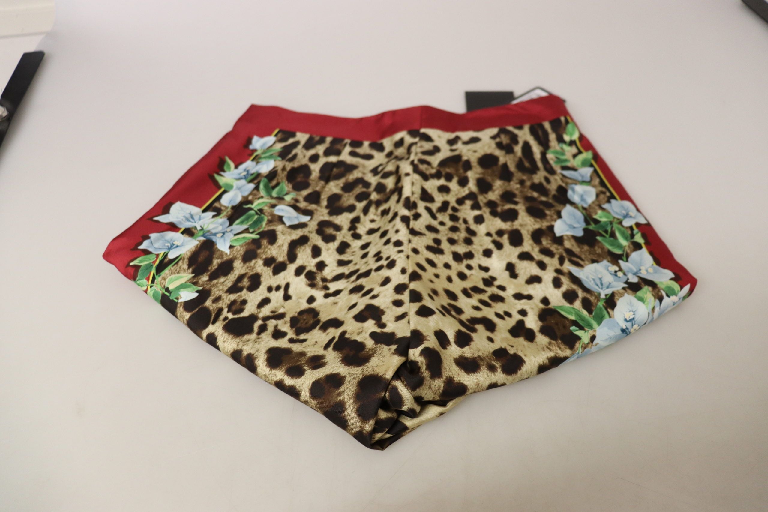 Multicolor luipaardprint broek met middelhoge taille