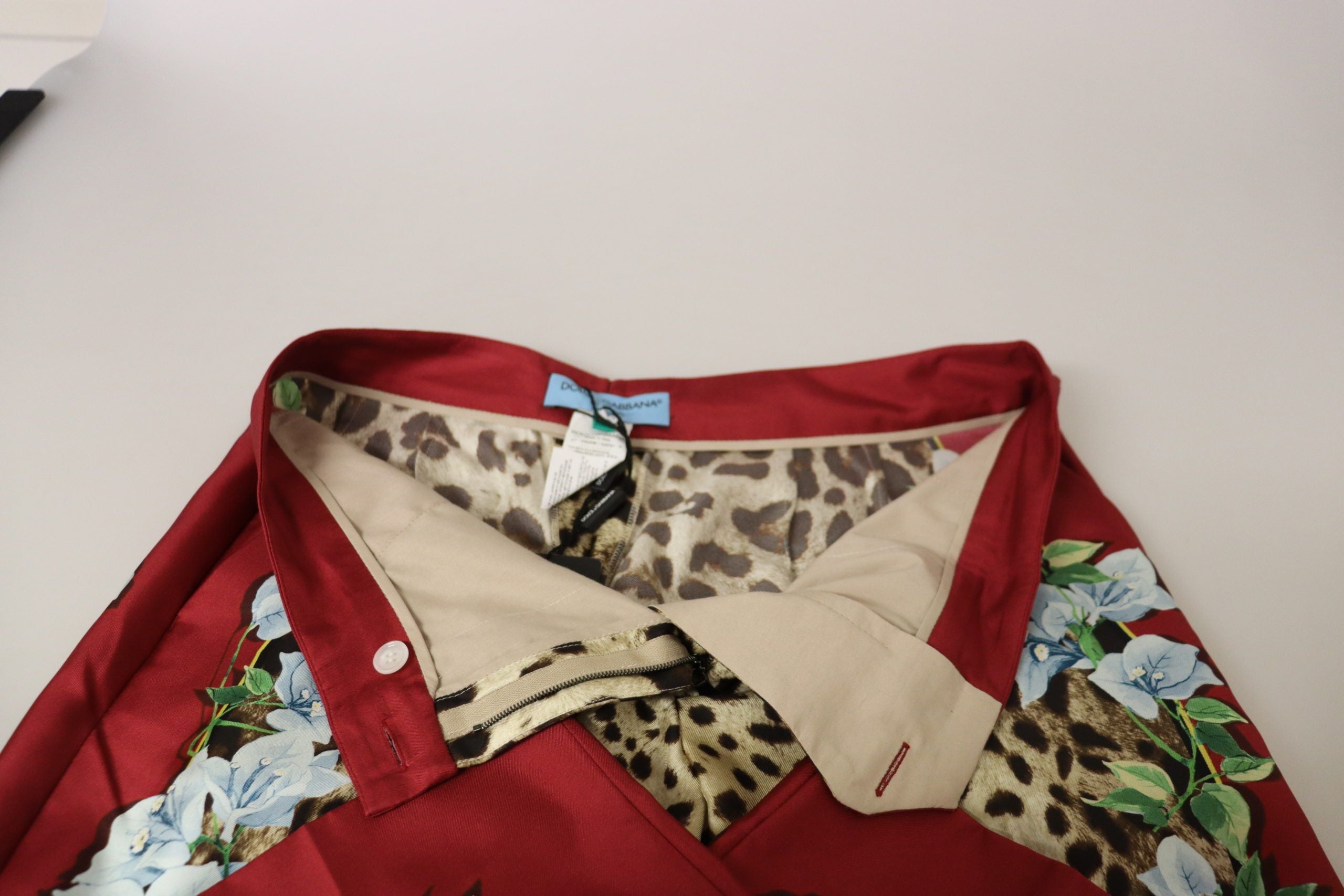 Multicolor luipaardprint broek met middelhoge taille