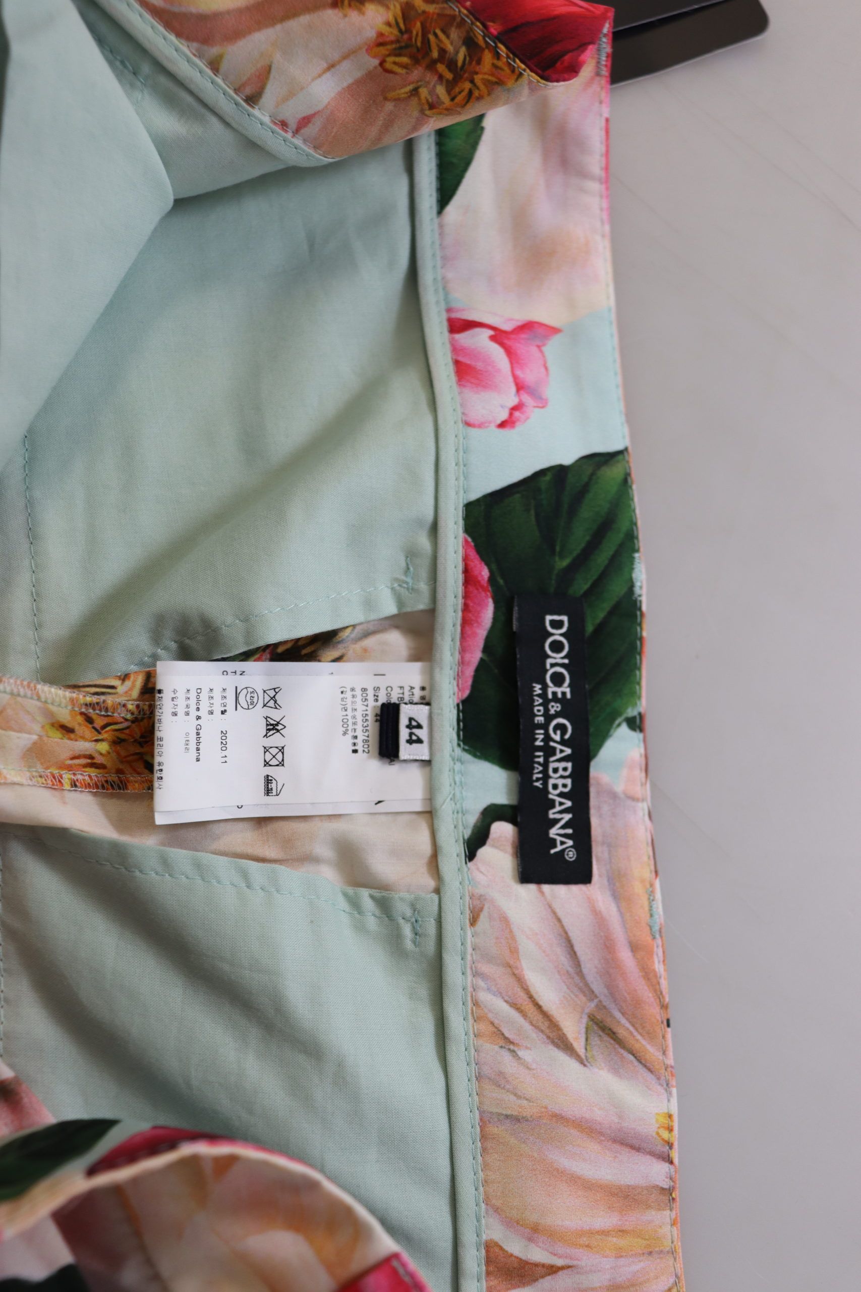 Multicolor bloemenprint hoge taille cropped broek